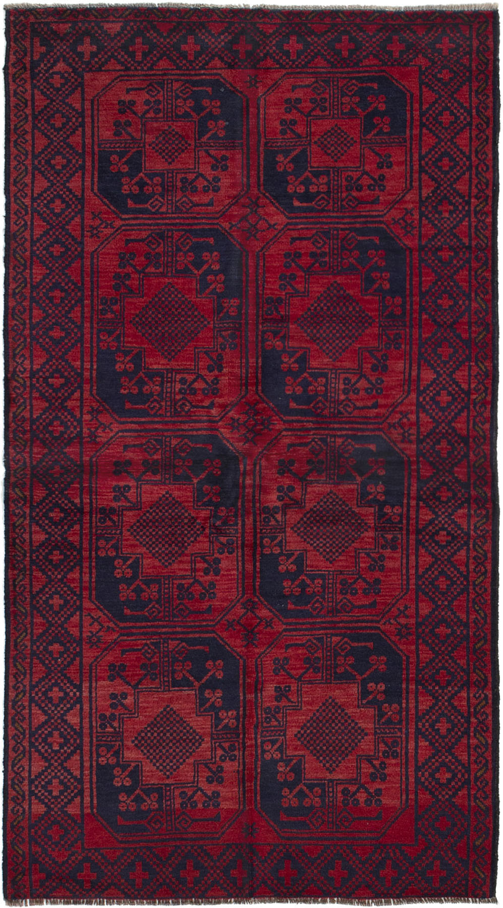 Hand-knotted Teimani Light Red Wool Rug 3'6" x 6'8" Size: 3'6" x 6'8"  