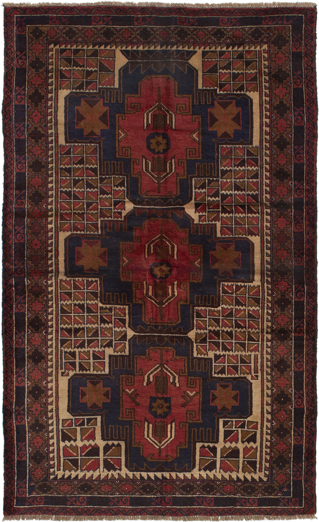 Hand-knotted Kazak Dark Copper Wool Rug 3'6" x 6'1" Size: 3'6" x 6'1"  