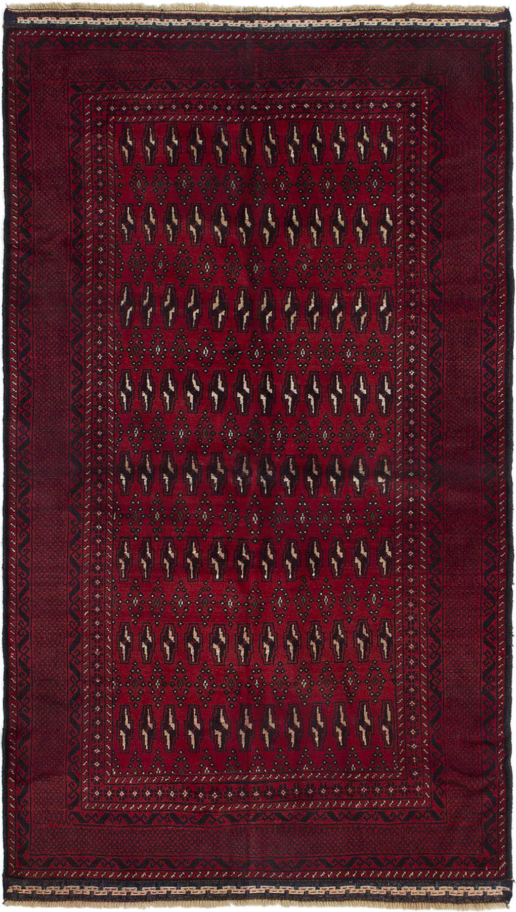 Hand-knotted Finest Rizbaft Red Wool Rug 3'7" x 6'4" Size: 3'7" x 6'4"  