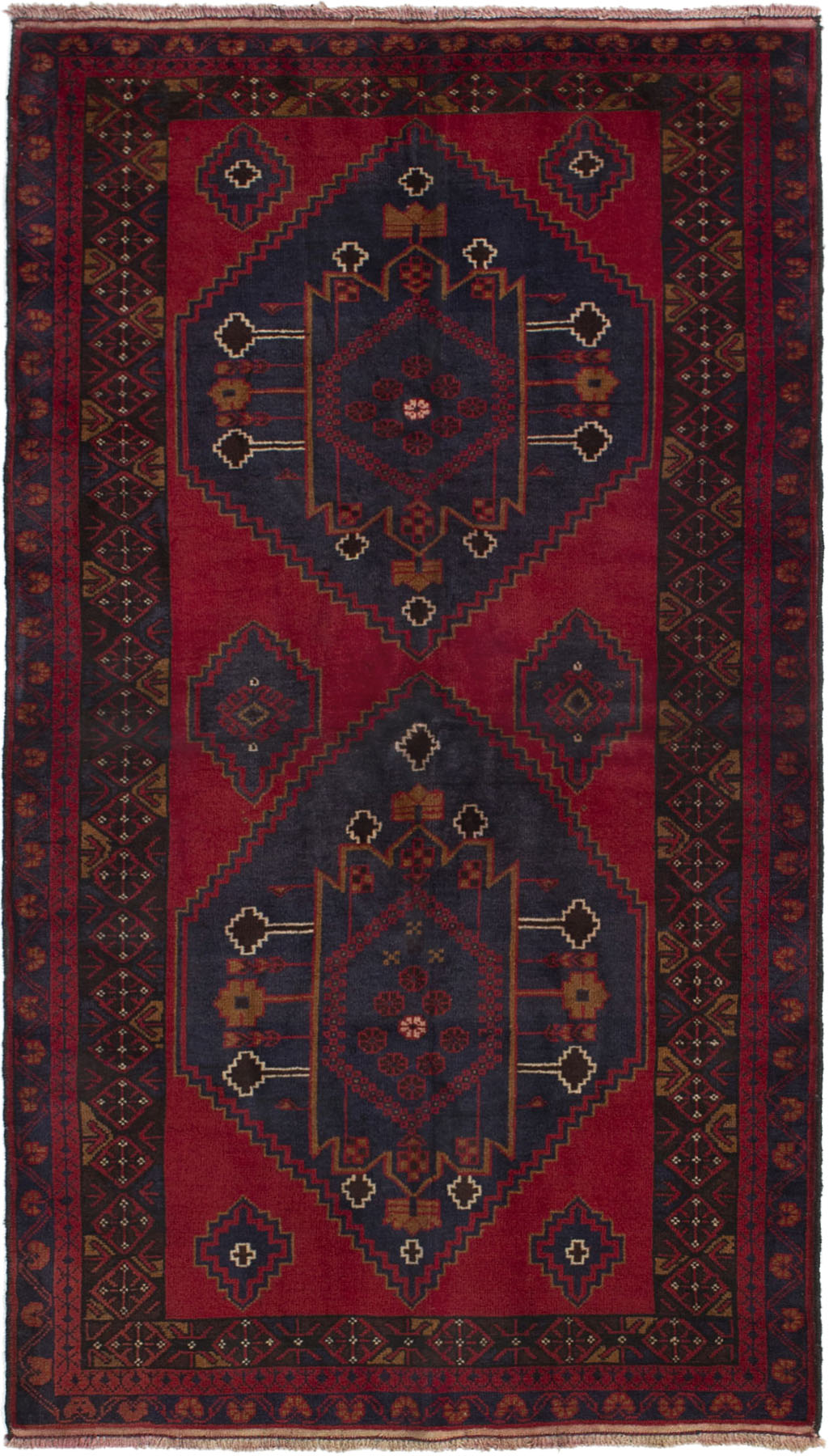 Hand-knotted Kazak Red Wool Rug 3'2" x 6'6"  Size: 3'2" x 6'6"  