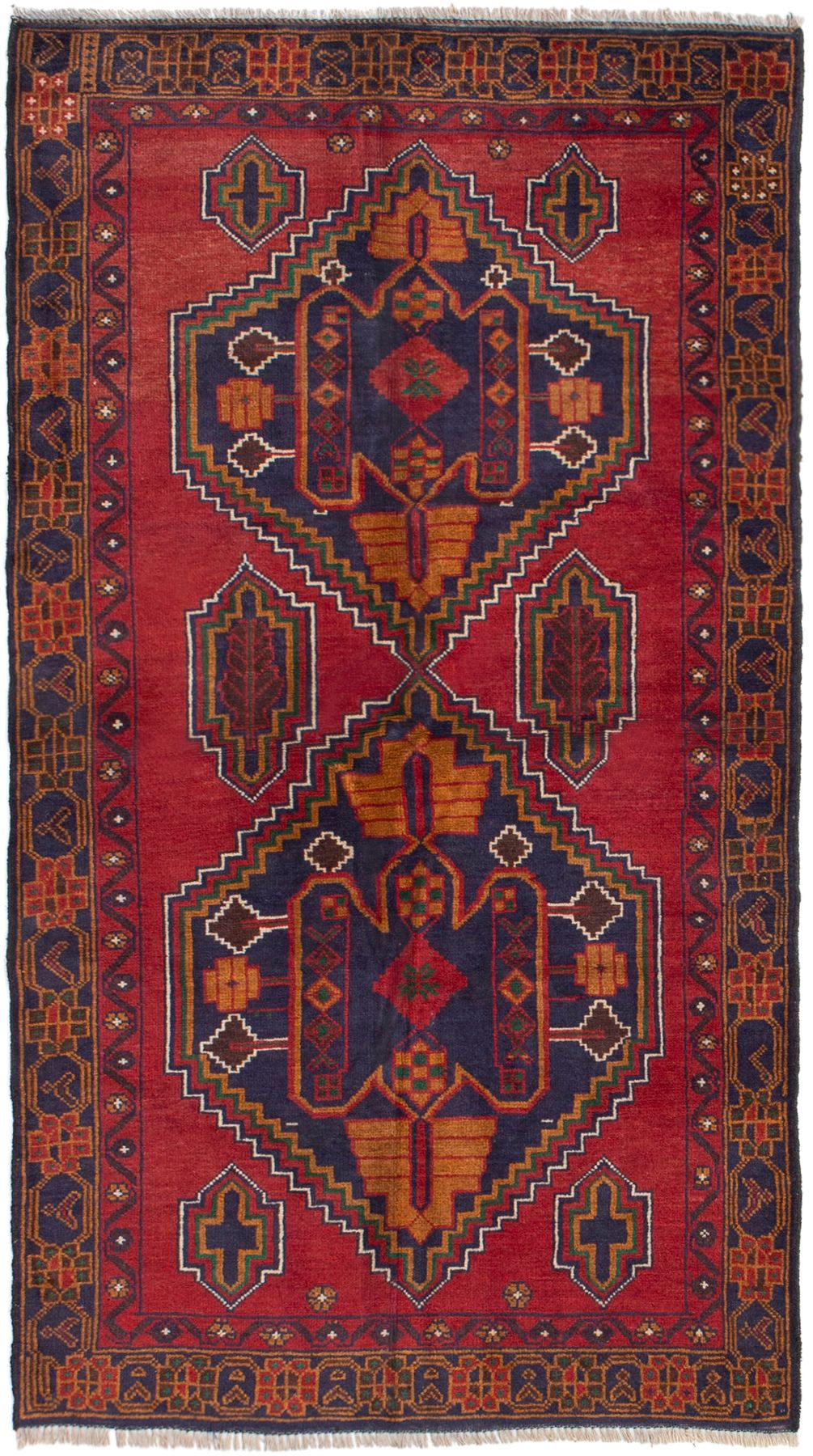 Hand-knotted Rizbaft Dark Copper Wool Rug 3'3" x 6'0" Size: 3'3" x 6'0"  
