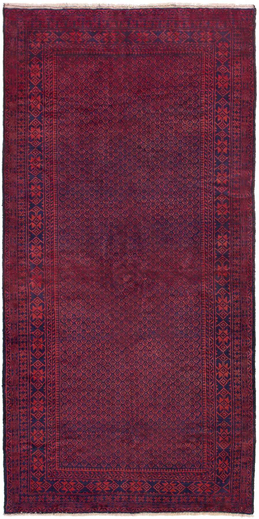 Hand-knotted Teimani Red Wool Rug 3'11" x 7'9" Size: 3'11" x 7'9"  
