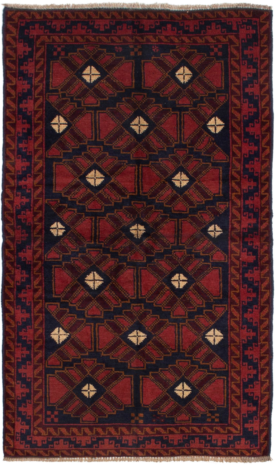 Hand-knotted Teimani Dark Copper Wool Rug 3'5" x 6'2"  Size: 3'5" x 6'2"  