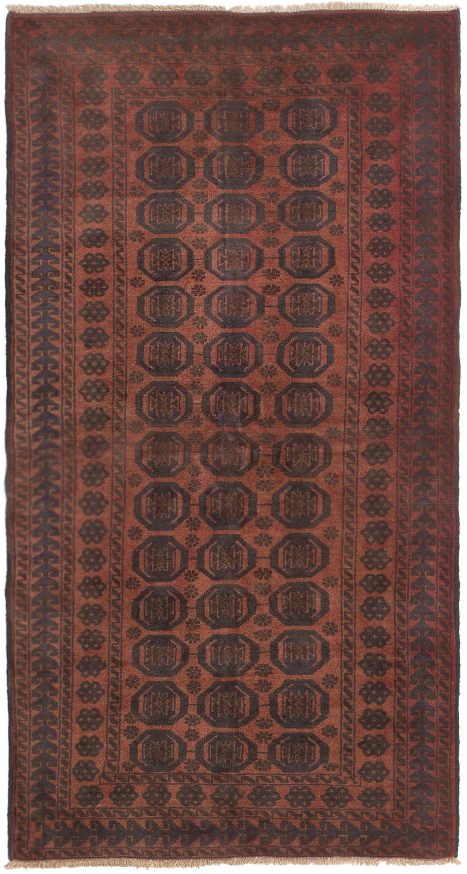 Hand-knotted Rizbaft Copper Wool Rug 3'6" x 6'9" Size: 3'6" x 6'9"  