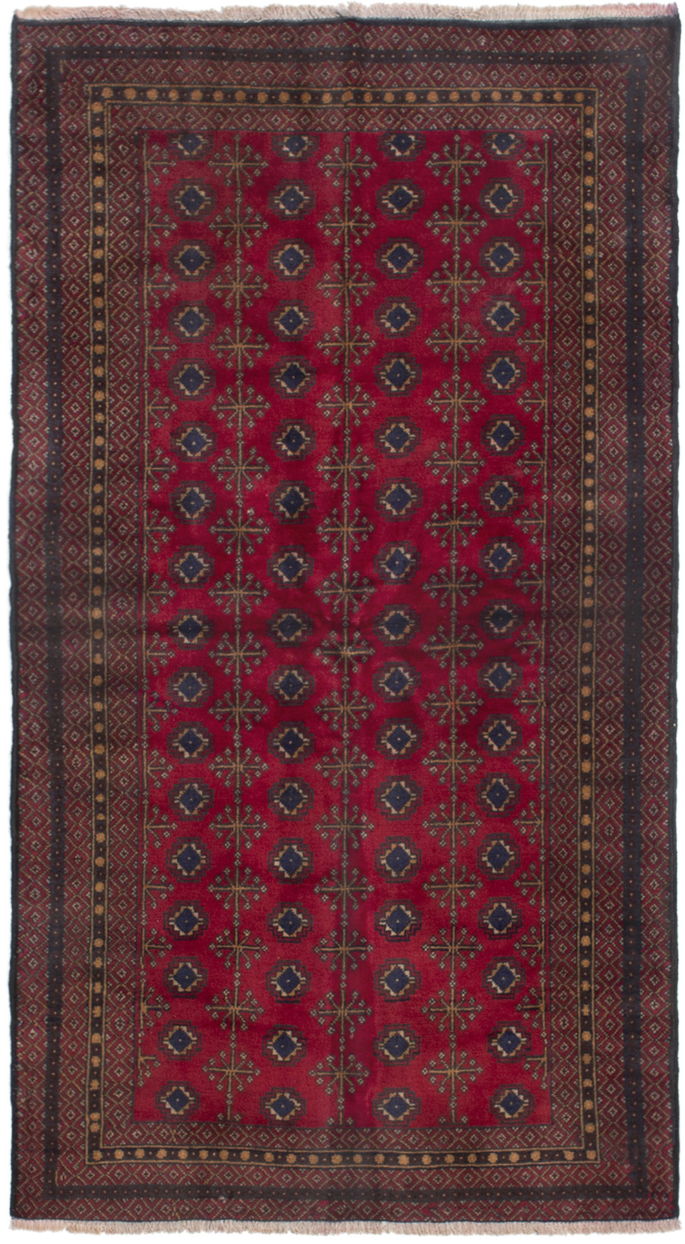Hand-knotted Finest Rizbaft Red Wool Rug 3'5" x 6'6"  Size: 3'5" x 6'6"  