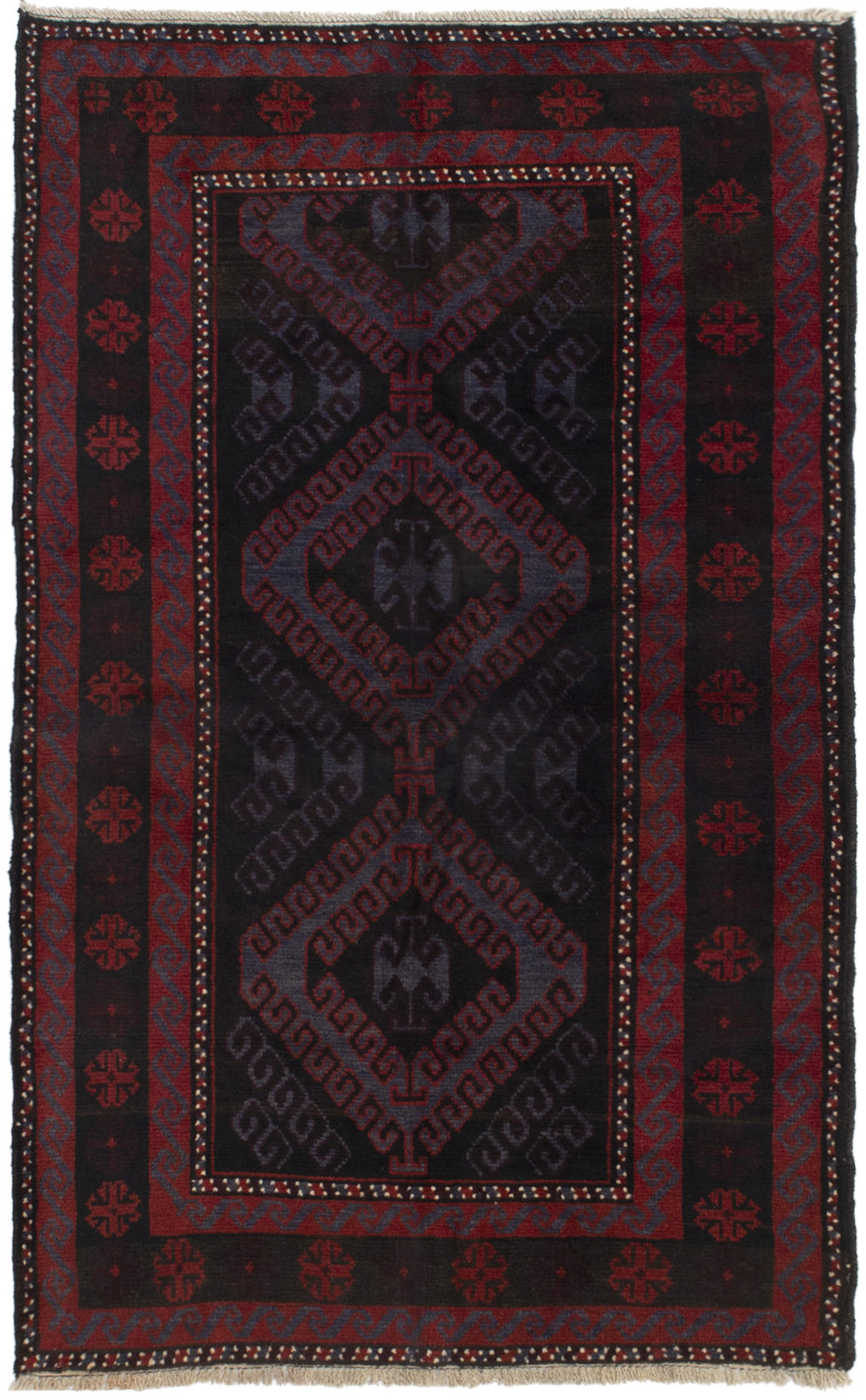 Hand-knotted Rizbaft Dark Copper Wool Rug 3'7" x 5'9" Size: 3'7" x 5'9"  
