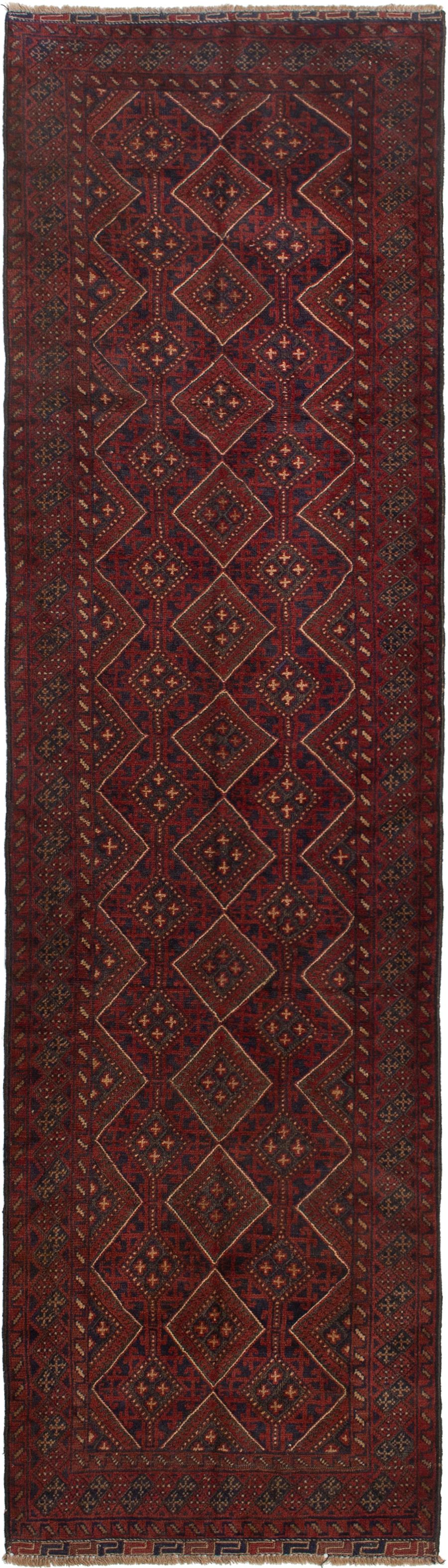 Hand-knotted Tajik Caucasian Dark Red Wool Rug 2'7" x 9'1" Size: 2'7" x 9'1"  