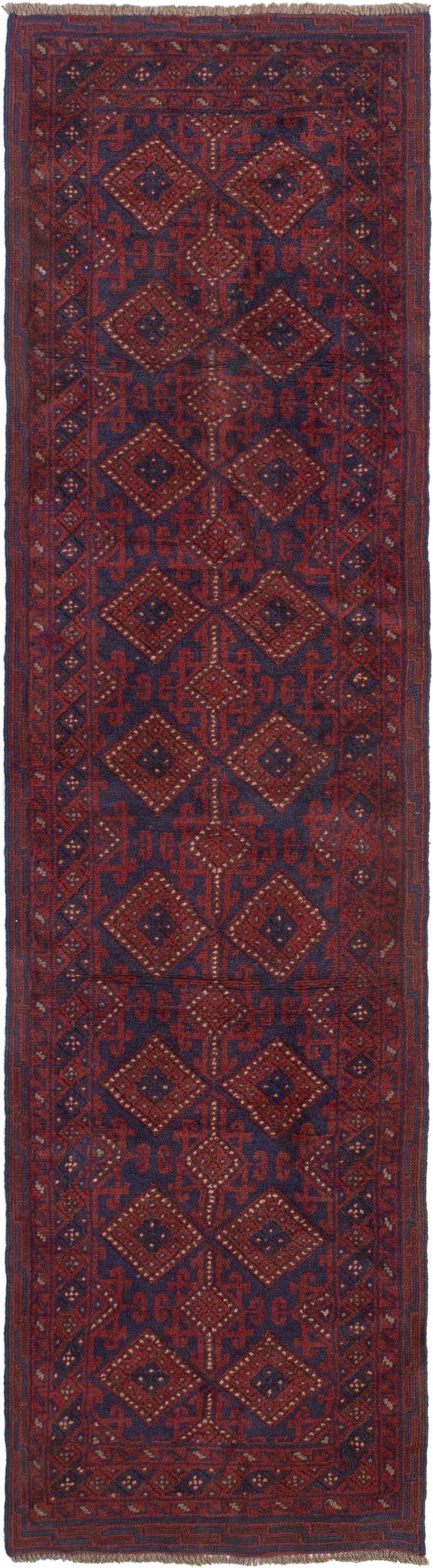 Hand-knotted Tajik Caucasian Dark Red Wool Rug 2'1" x 8'7"  Size: 2'1" x 8'7"  