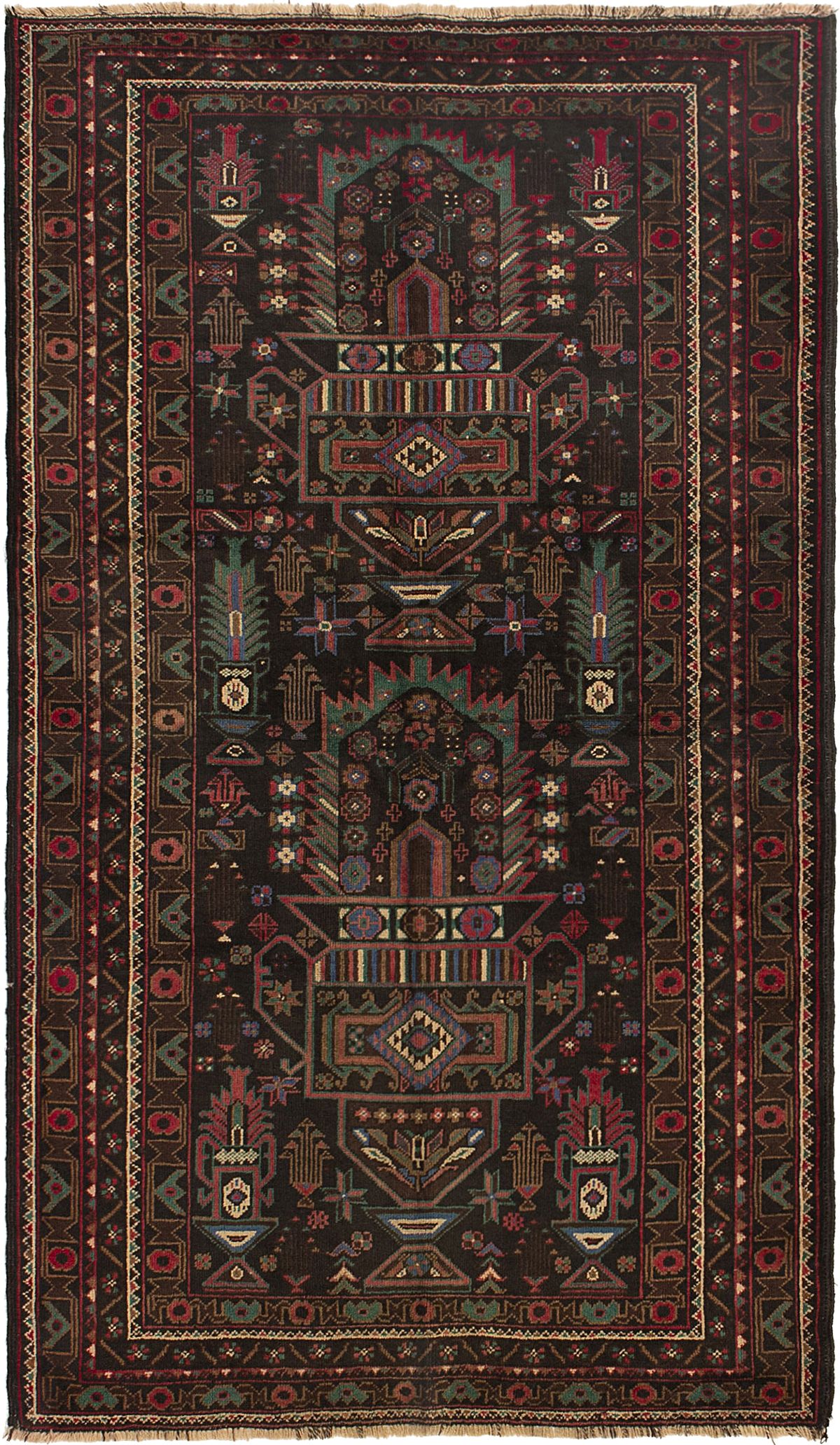 Hand-knotted Rizbaft Copper Wool Rug 3'10" x 6'6" Size: 3'10" x 6'6"  