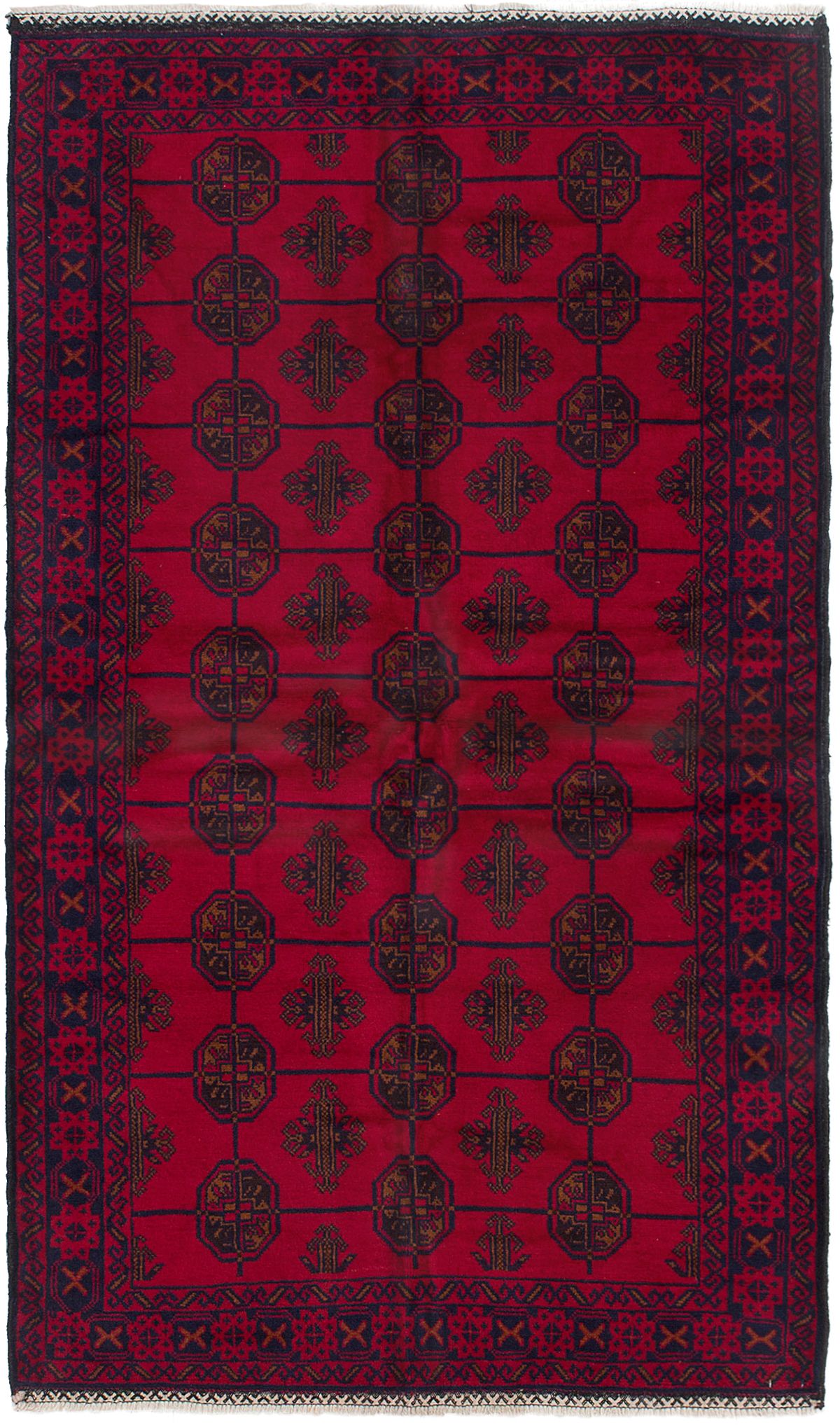 Hand-knotted Finest Rizbaft Red Wool Rug 3'7" x 6'3"  Size: 3'7" x 6'3"  