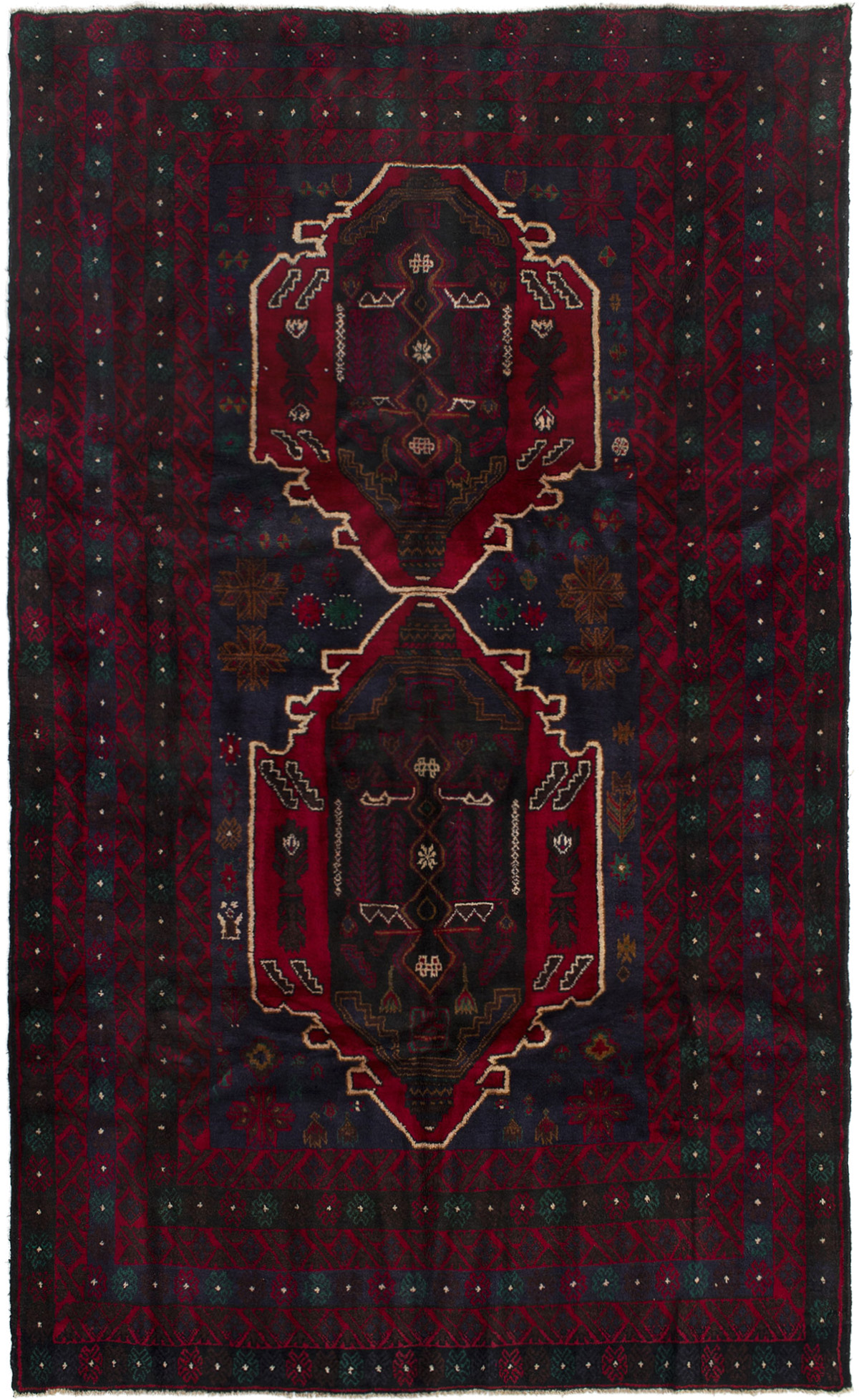 Hand-knotted Finest Rizbaft Red Wool Rug 5'7" x 9'4" Size: 5'7" x 9'4"  
