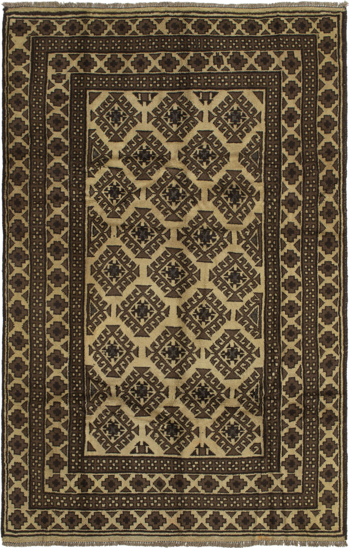 Hand-knotted Teimani Brown Wool Rug 5'9" x 9'0" Size: 5'9" x 9'0"  