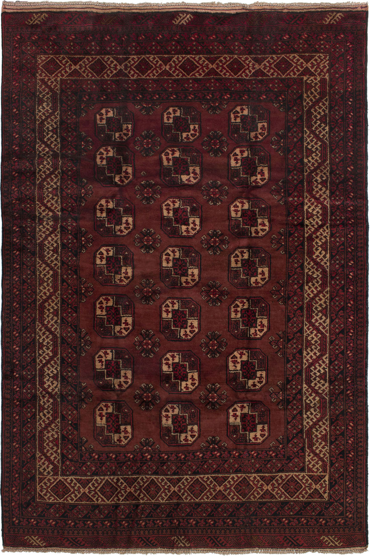 Hand-knotted Finest Rizbaft Dark Copper Wool Rug 6'1" x 9'1" Size: 6'1" x 9'1"  