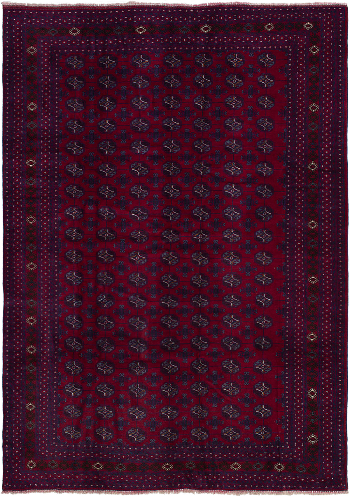 Hand-knotted Finest Rizbaft Dark Red Wool Rug 6'9" x 9'9" Size: 6'9" x 9'9"  
