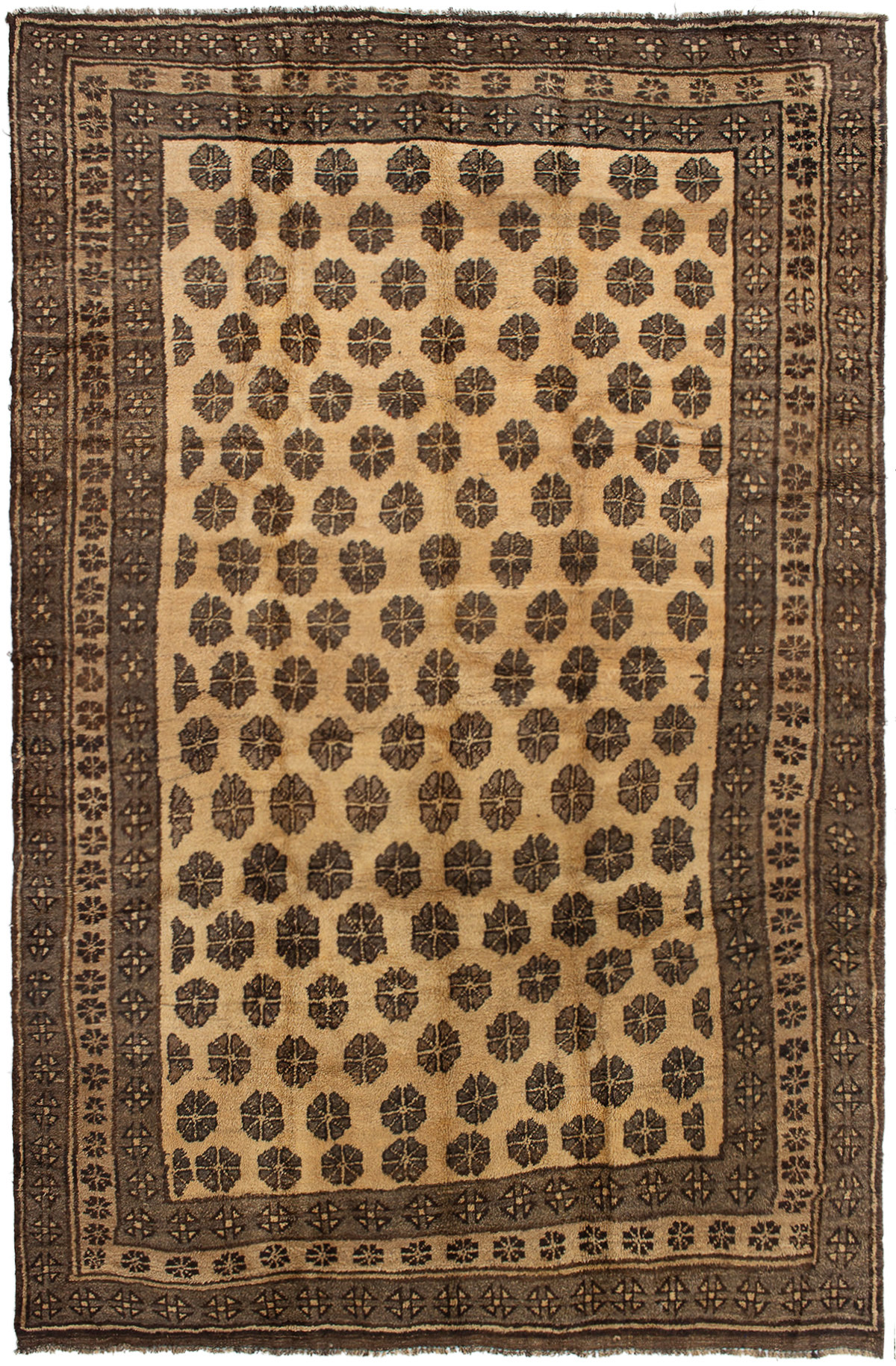 Hand-knotted Teimani Beige, Brown Wool Rug 6'5" x 9'10" Size: 6'5" x 9'10"  