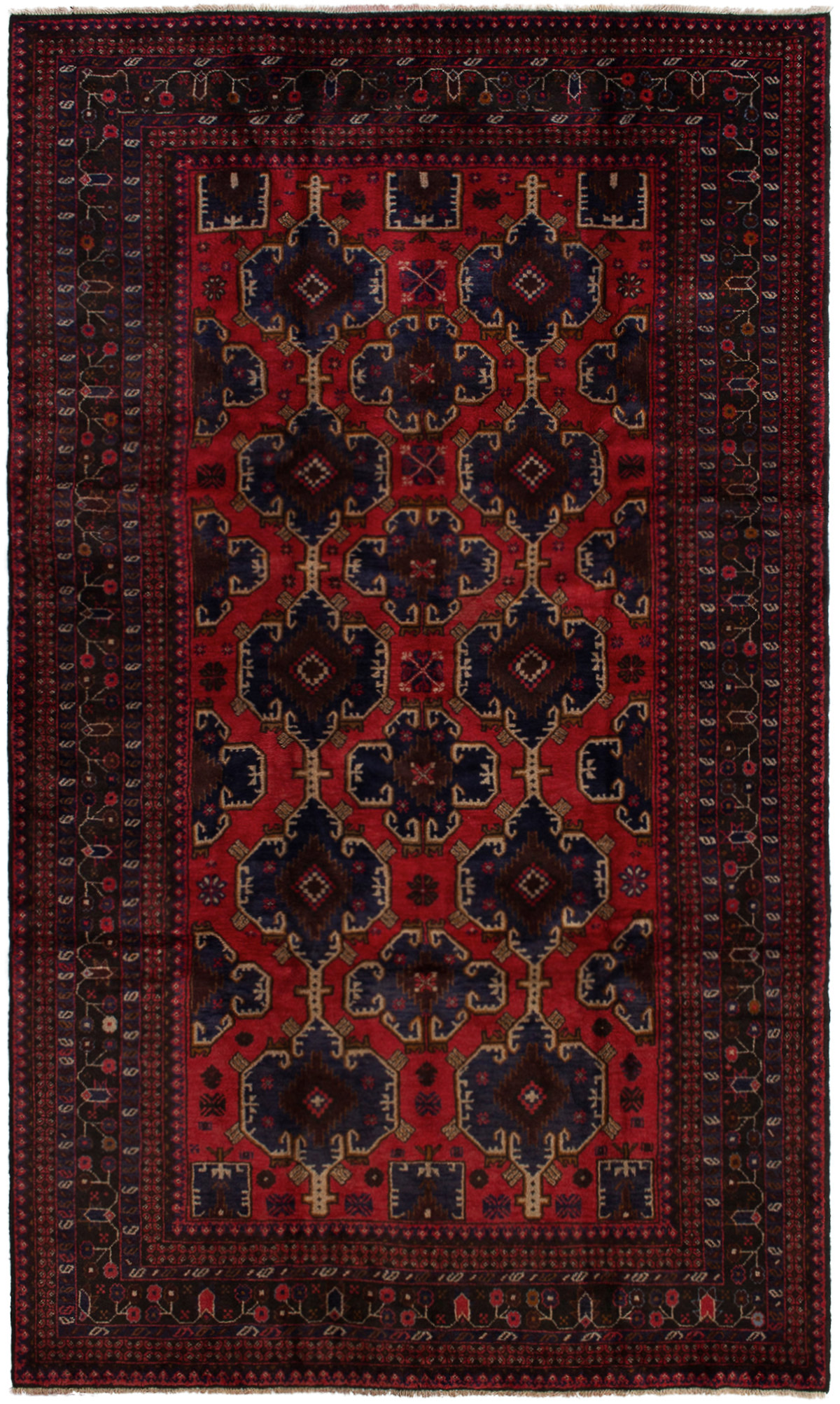 Hand-knotted Kazak Red Wool Rug 5'9" x 9'10" Size: 5'9" x 9'10"  