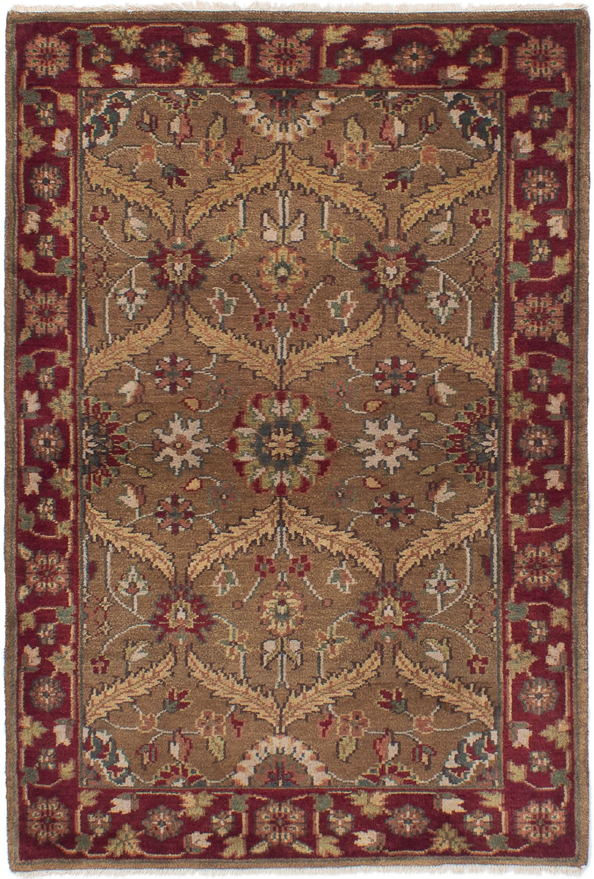 Hand-knotted Royal Mahal Brown Wool Rug 4'0" x 6'0" Size: 4'0" x 6'0"  
