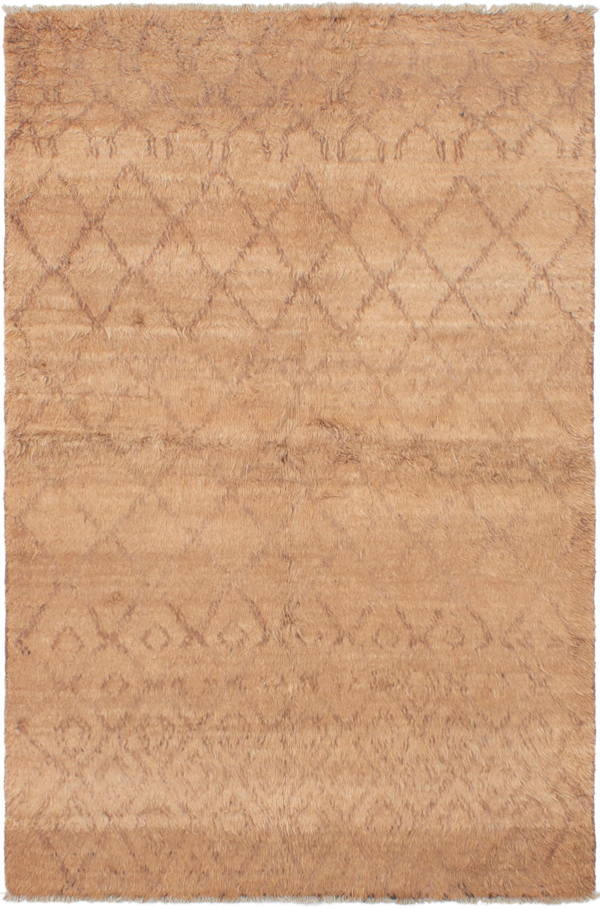 Hand-knotted Tangier Light Brown Wool Rug 5'0" x 7'8" Size: 5'0" x 7'8"  