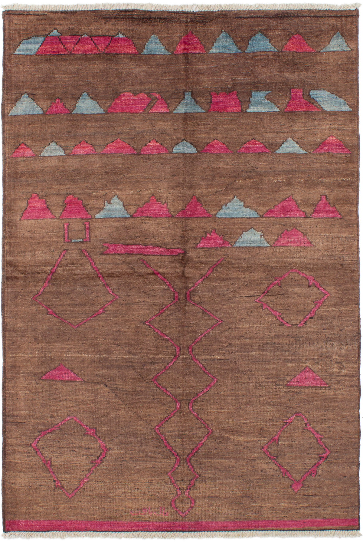 Hand-knotted Shalimar Brown Wool Rug 5'9" x 8'7" Size: 5'9" x 8'7"  