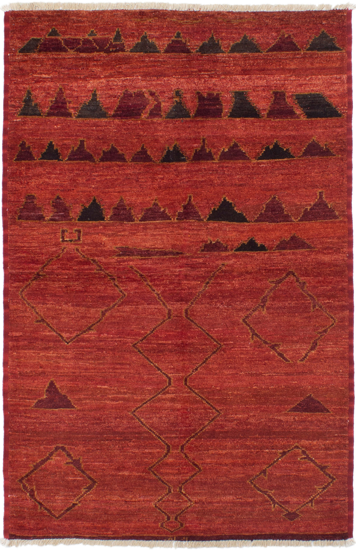 Hand-knotted Shalimar Dark Copper Wool Rug 5'0" x 7'10" Size: 5'0" x 7'10"  