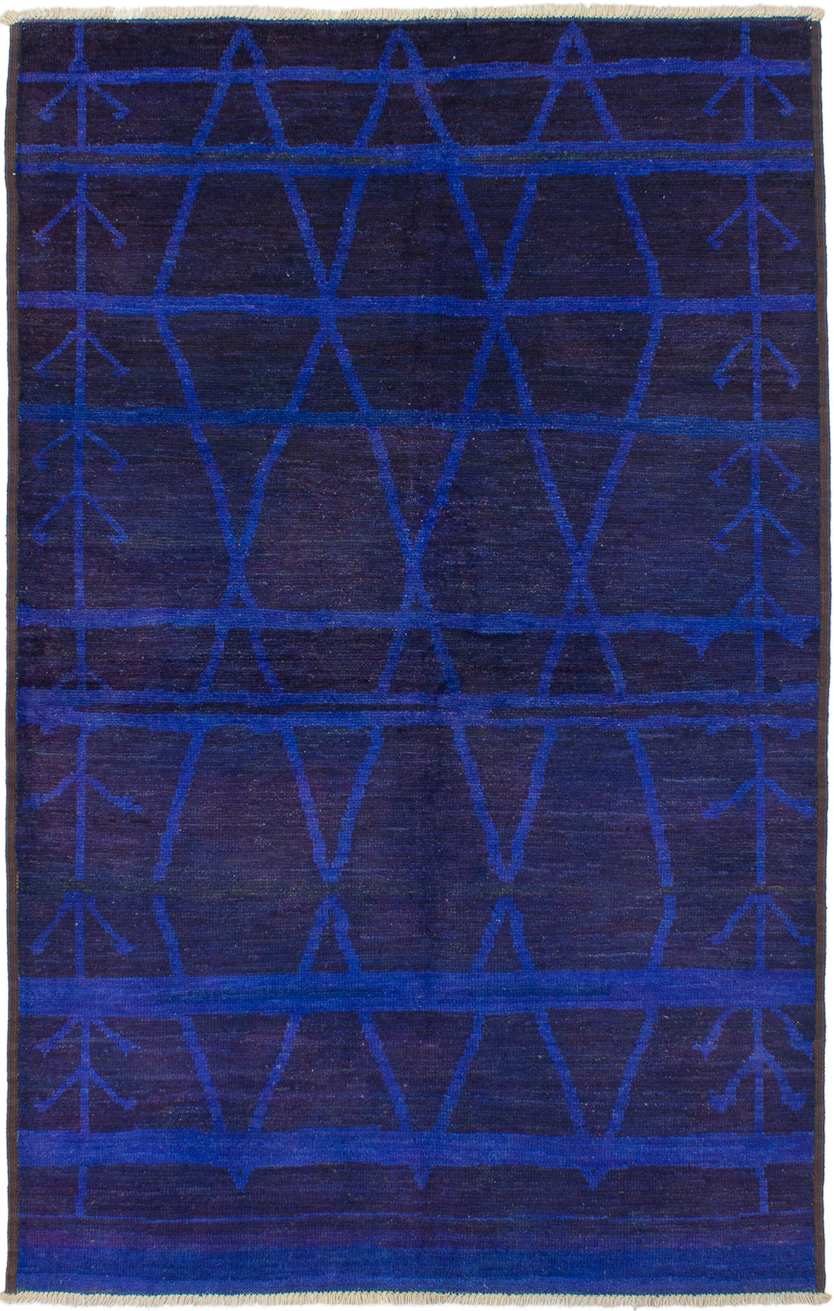 Hand-knotted Vibrance Dark Navy Wool Rug 5'10" x 9'4" Size: 5'10" x 9'4"  