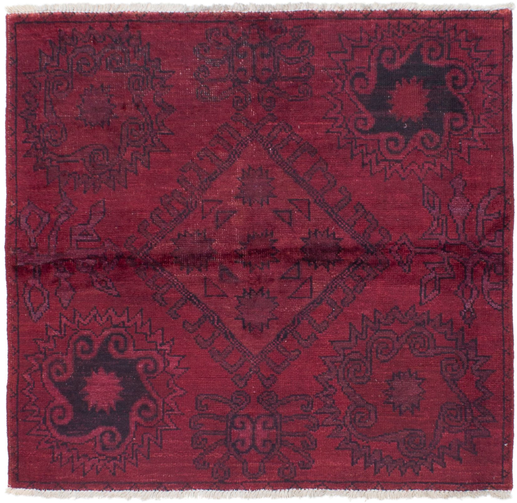 Hand-knotted Vibrance Dark Red Wool Rug 5'1" x 5'6" Size: 5'1" x 5'6"  