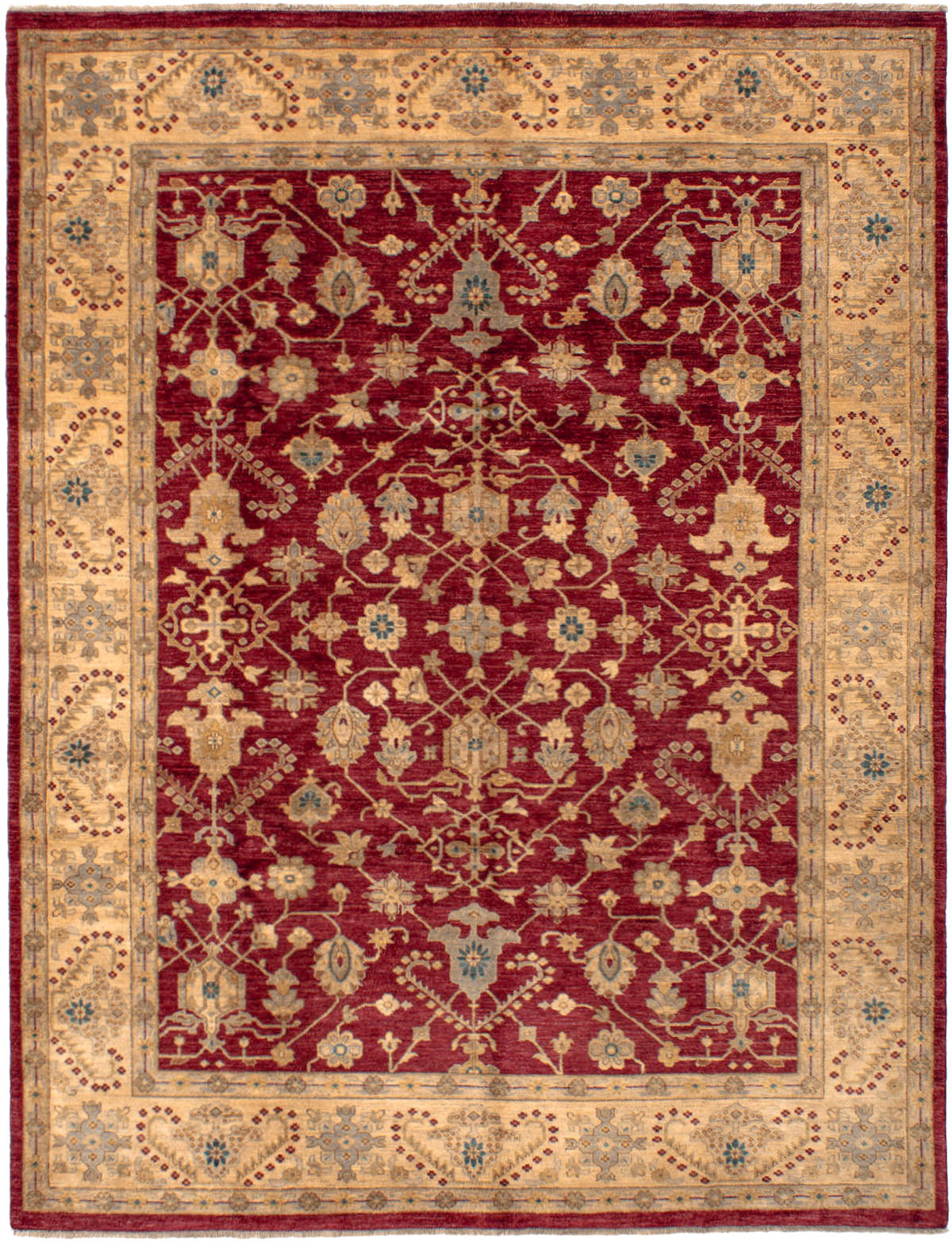 Hand-knotted Chobi Finest Burgundy Wool Rug 8'0" x 10'5" Size: 8'0" x 10'5"  
