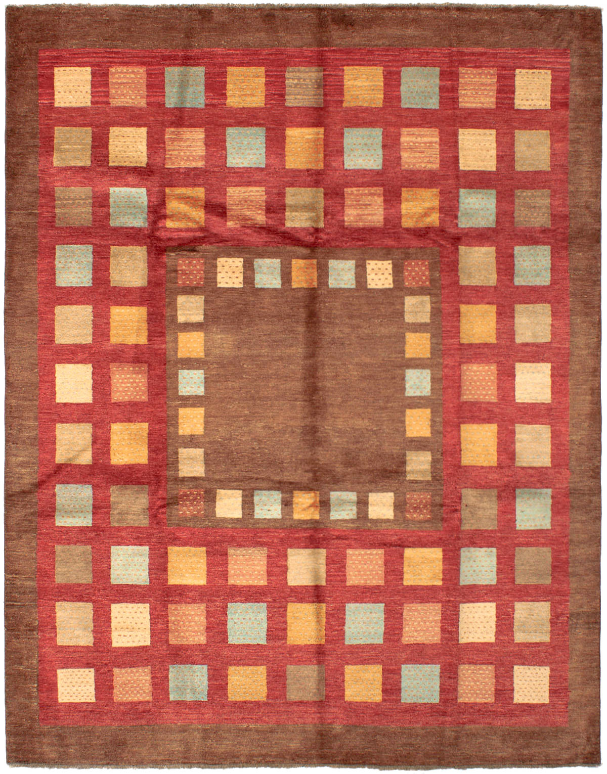 Hand-knotted Finest Ziegler Chobi Brown Wool Rug 8'2" x 10'4" Size: 8'2" x 10'4"  