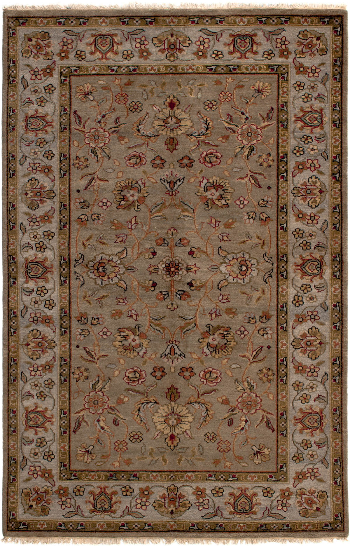 Hand-knotted Royal Mahal Tan Wool Rug 5'6" x 8'6" Size: 5'6" x 8'6"  