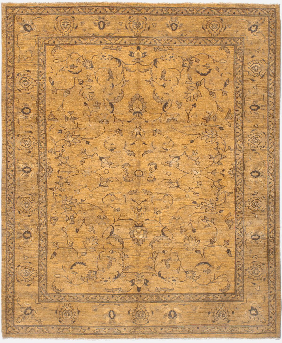 Hand-knotted Chobi Finest Beige Wool Rug 8'2" x 9'10" Size: 8'2" x 9'10"  