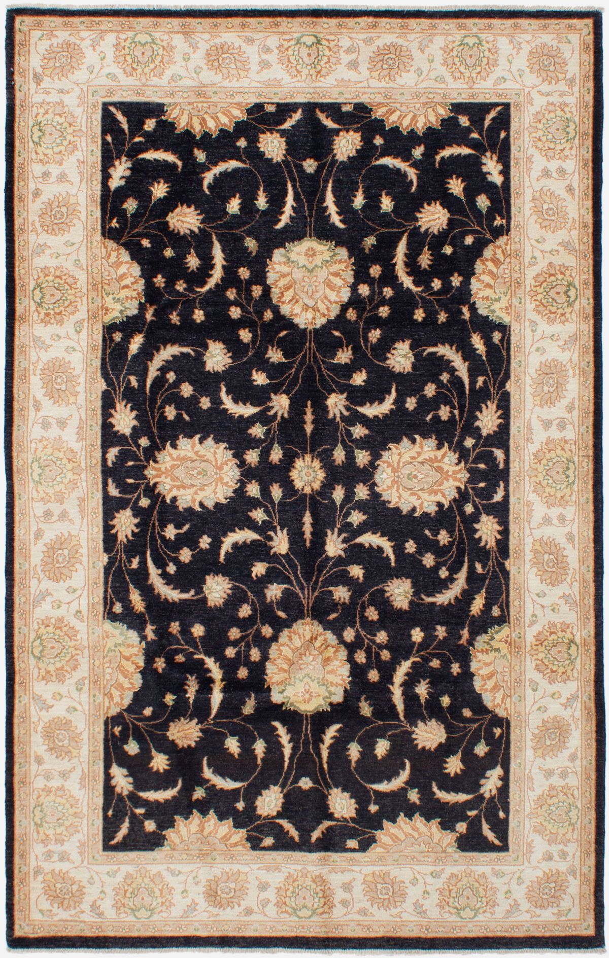 Hand-knotted Chobi Twisted Black Wool Rug 6'2" x 9'9" Size: 6'2" x 9'9"  