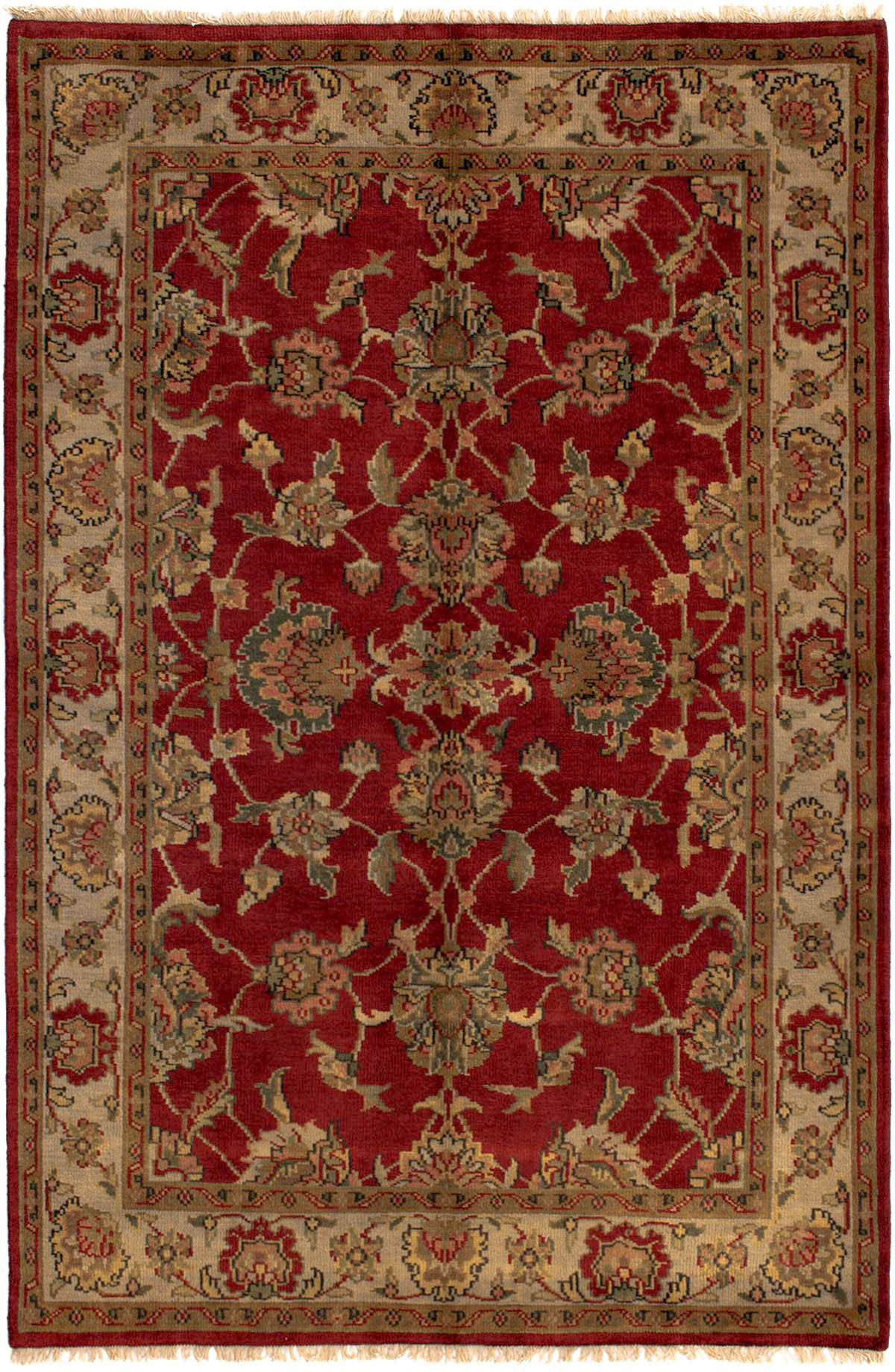 Hand-knotted Royal Mahal Red Wool Rug 5'7" x 8'7" Size: 5'7" x 8'7"  