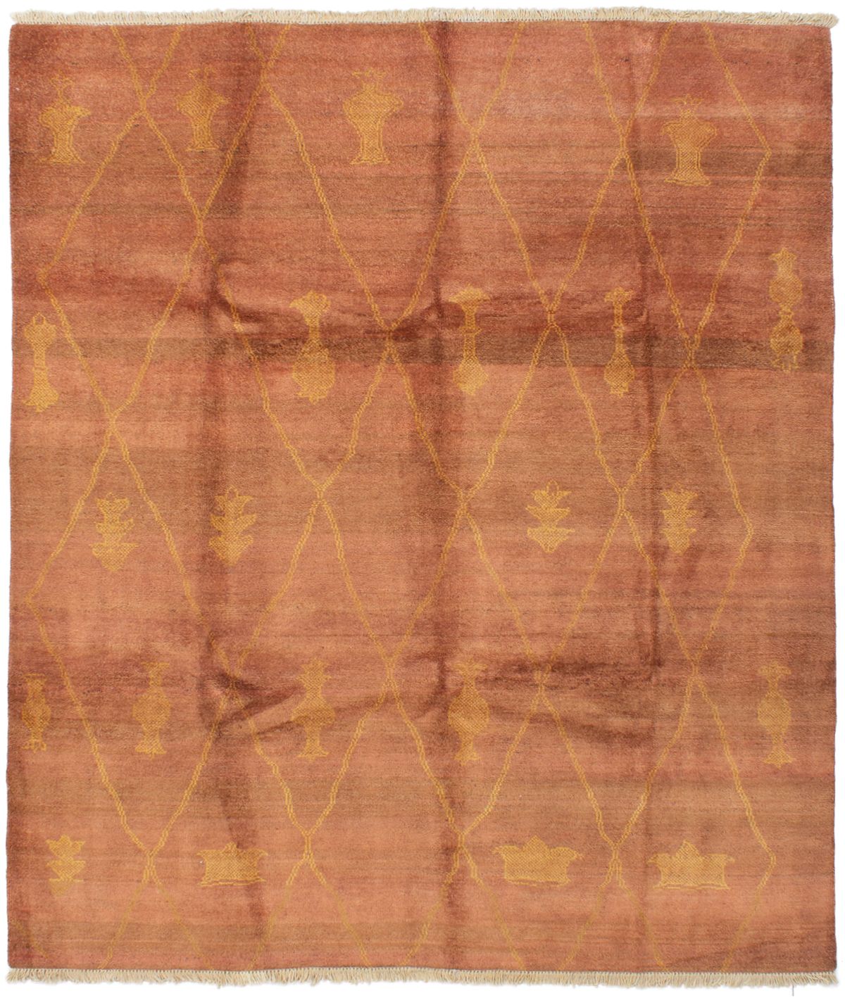 Hand-knotted Vibrance Dark Copper Wool Rug 8'0" x 9'2" Size: 8'0" x 9'2"  