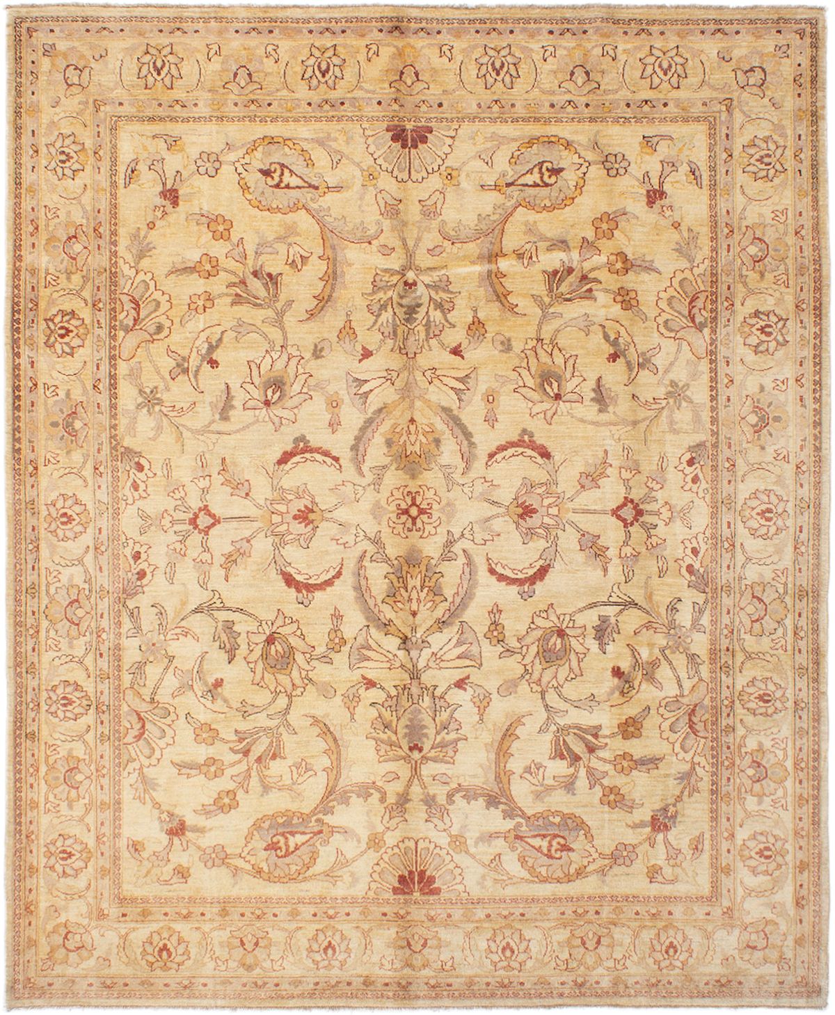 Hand-knotted Chobi Finest Cream Wool Rug 8'3" x 9'10" Size: 8'3" x 9'10"  