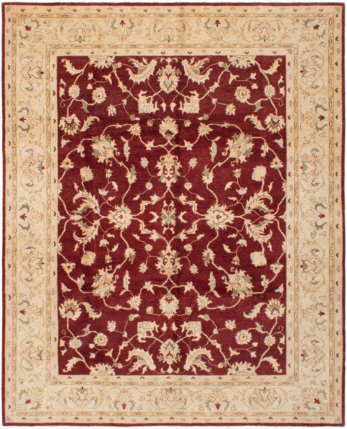 Hand-knotted Chobi Finest Dark Red Wool Rug 8'2" x 10'2" Size: 8'2" x 10'2"  