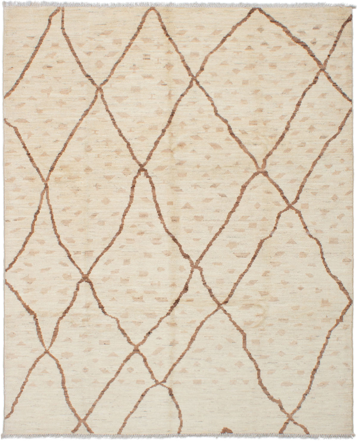 Hand-knotted Tangier Cream Wool Rug 8'2" x 10'0" Size: 8'2" x 10'0"  