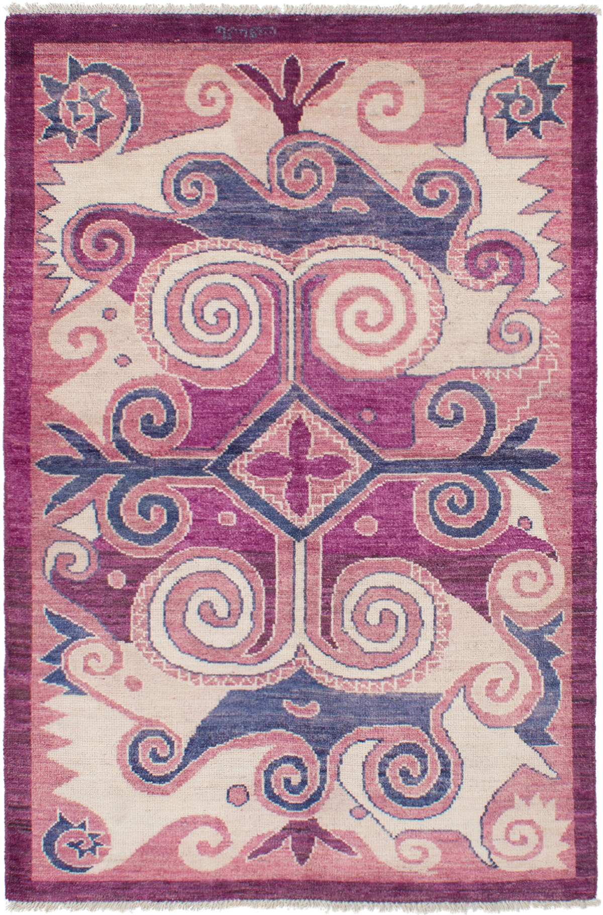 Hand-knotted Shalimar Purple Wool Rug 5'1" x 7'9" Size: 5'1" x 7'9"  