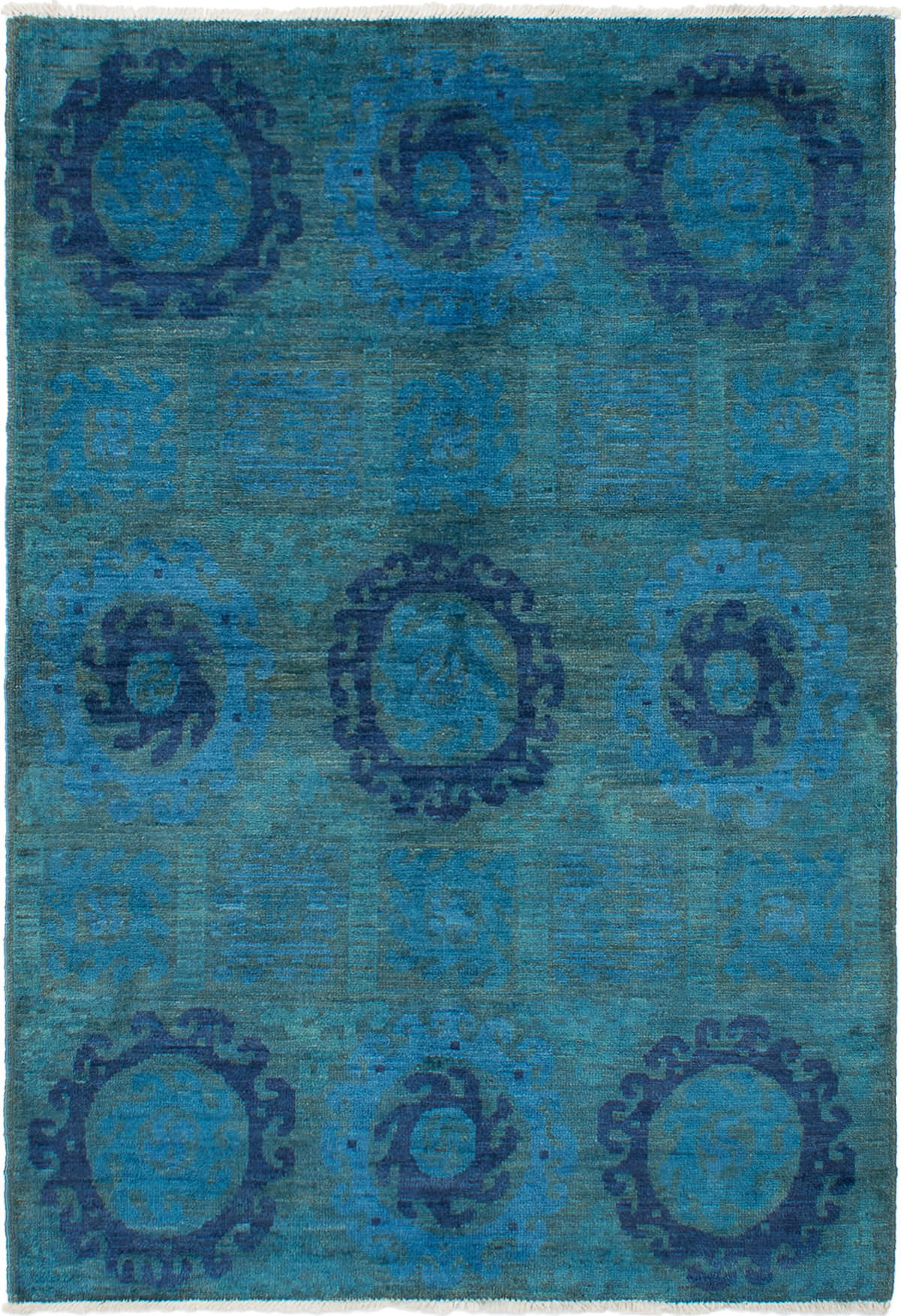 Hand-knotted Vibrance Turquoise Wool Rug 6'3" x 8'10" Size: 6'3" x 8'10"  