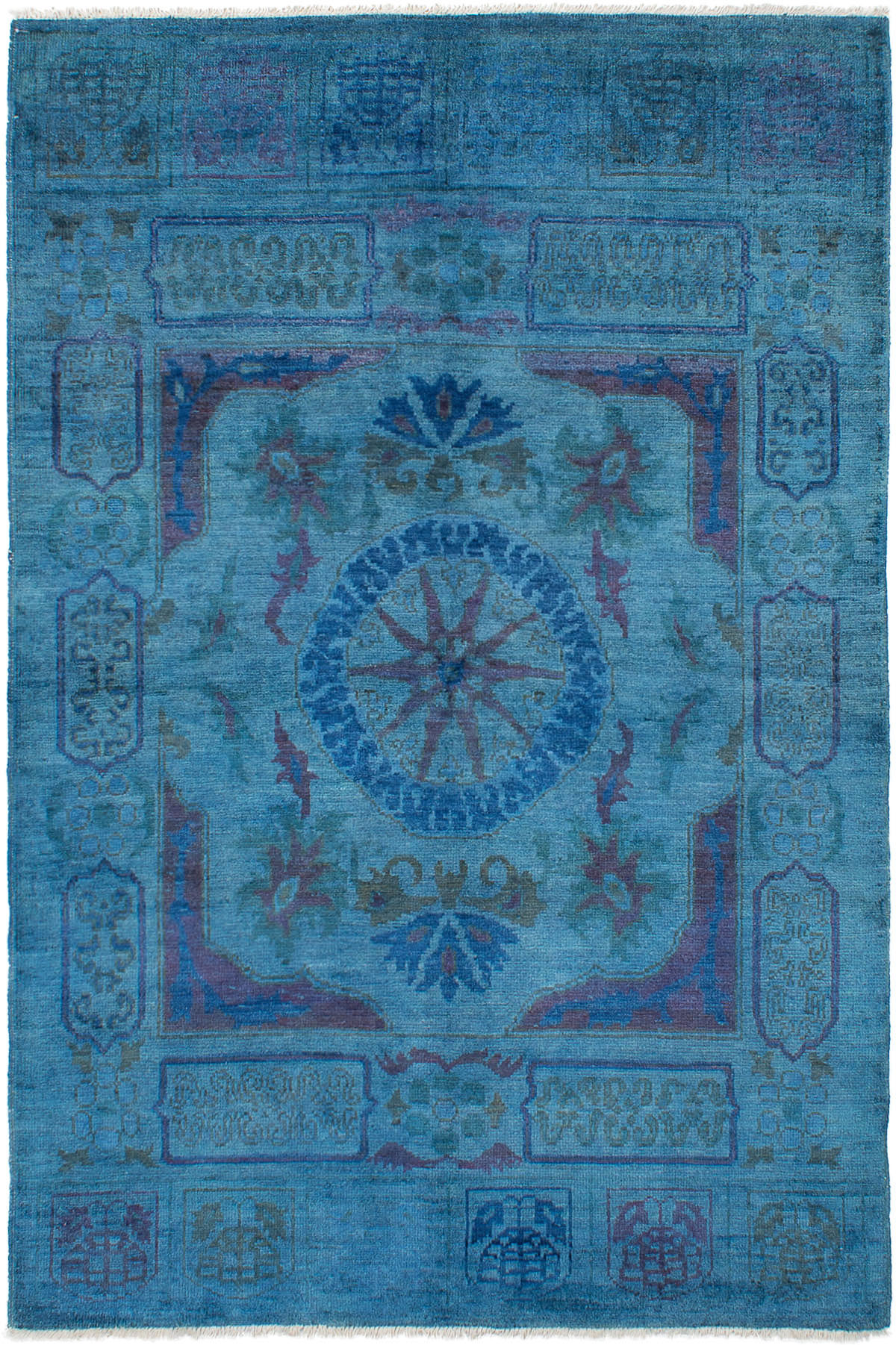 Hand-knotted Vibrance Turquoise Wool Rug 6'4" x 9'6" Size: 6'4" x 9'6"  