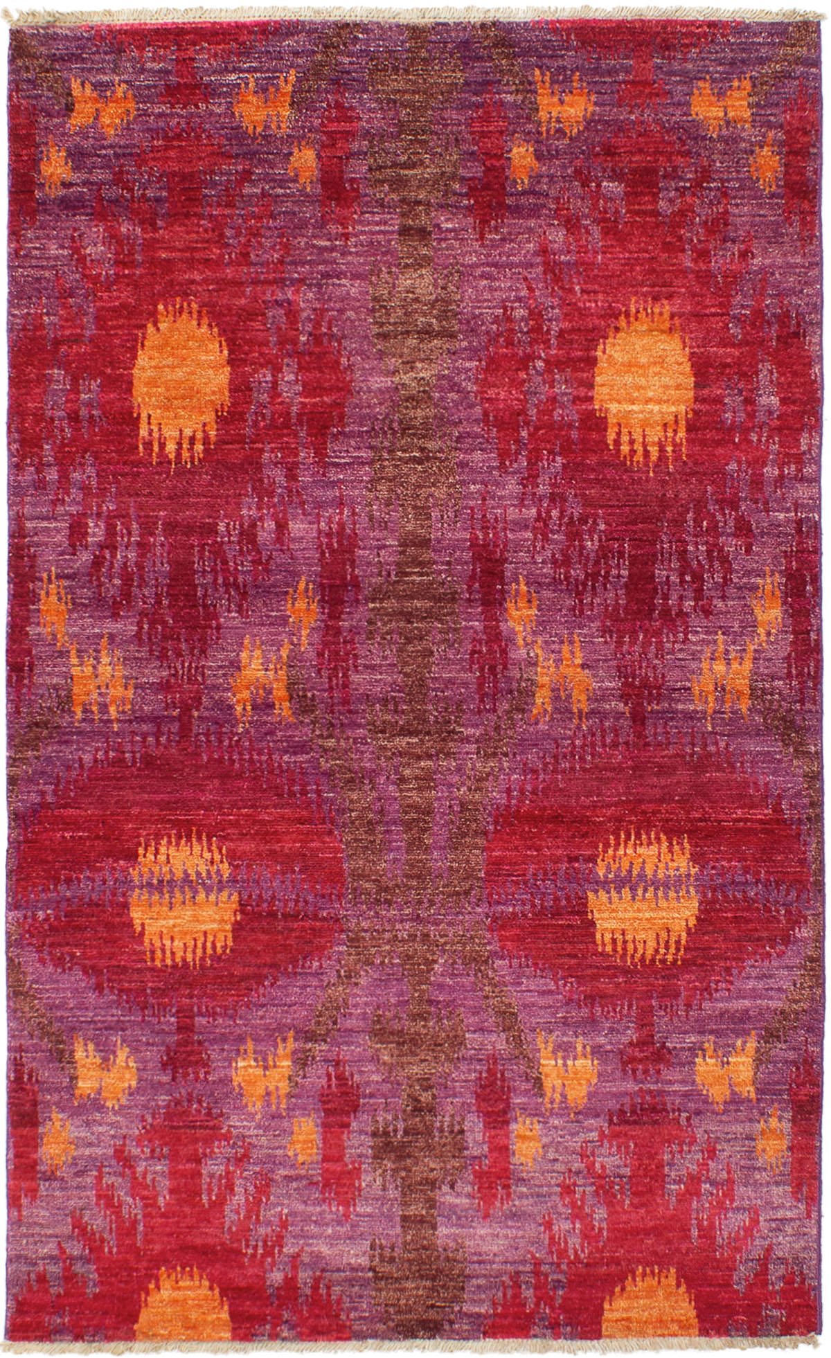 Hand-knotted Shalimar Red Wool Rug 4'6" x 7'5" Size: 4'6" x 7'5"  
