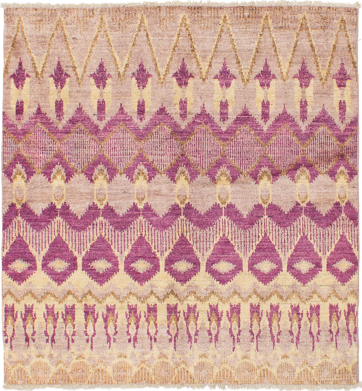 Hand-knotted Shalimar Beige Wool Rug 5'0" x 5'0" Size: 5'0" x 5'0"  
