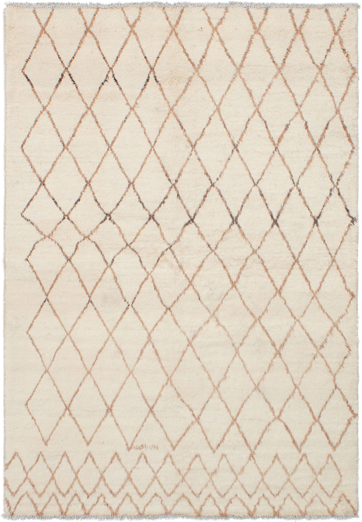 Hand-knotted Tangier Cream Wool Rug 6'1" x 9'0" Size: 6'1" x 9'0"  