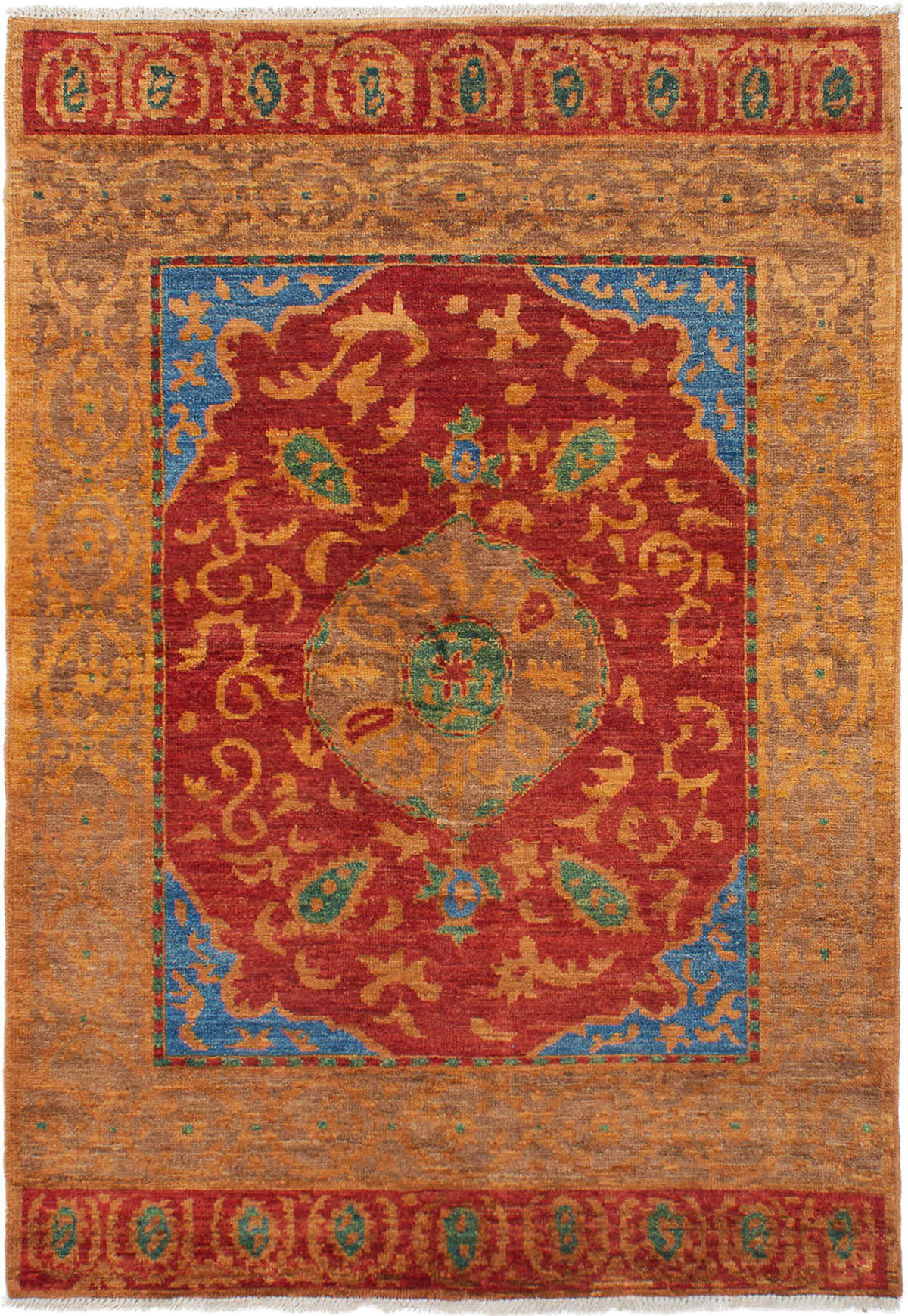 Hand-knotted Shalimar Brown, Dark Red Wool Rug 6'4" x 9'0" Size: 6'4" x 9'0"  