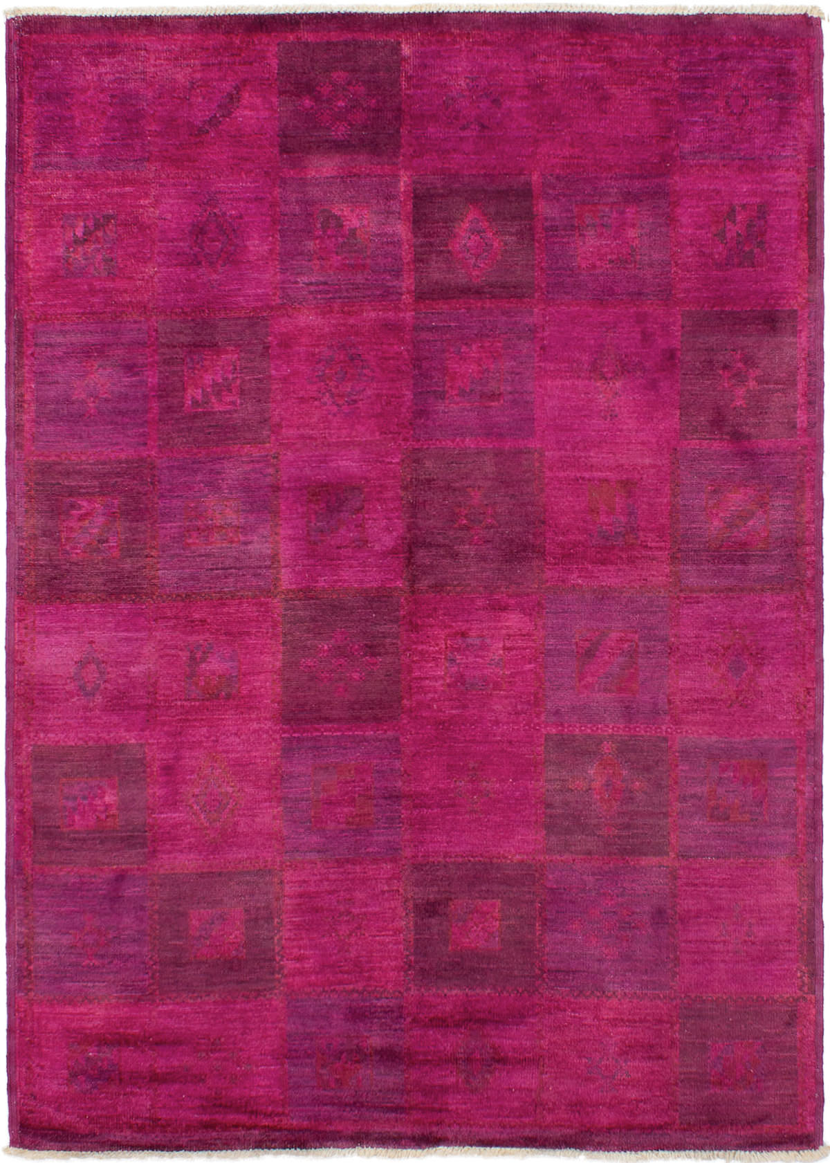 Hand-knotted Vibrance Dark Pink Wool Rug 6'3" x 8'8" Size: 6'3" x 8'8"  