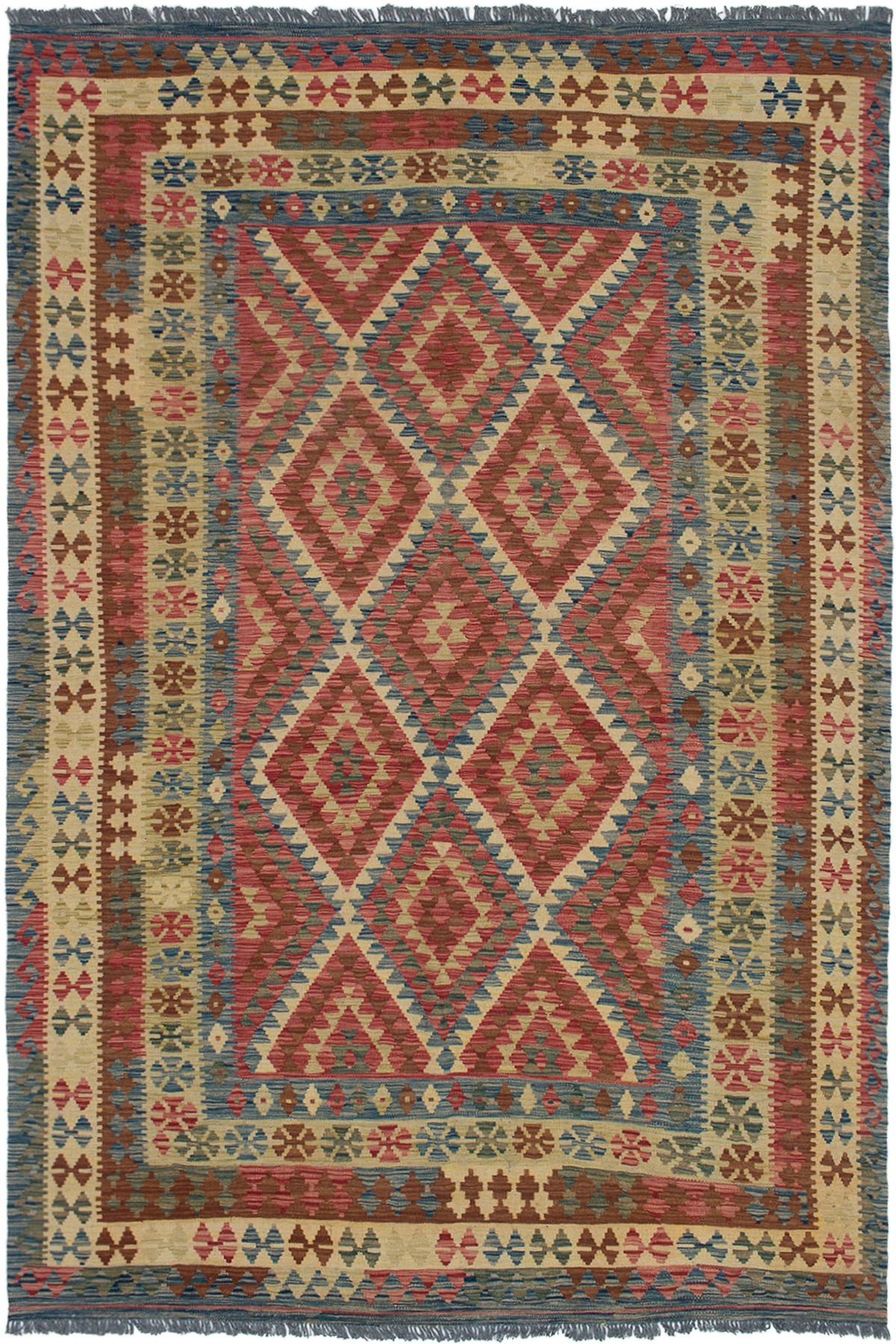 Hand woven Kashkoli FW Dark Copper Wool Kilim 6'8" x 10'3" Size: 6'8" x 10'3"  