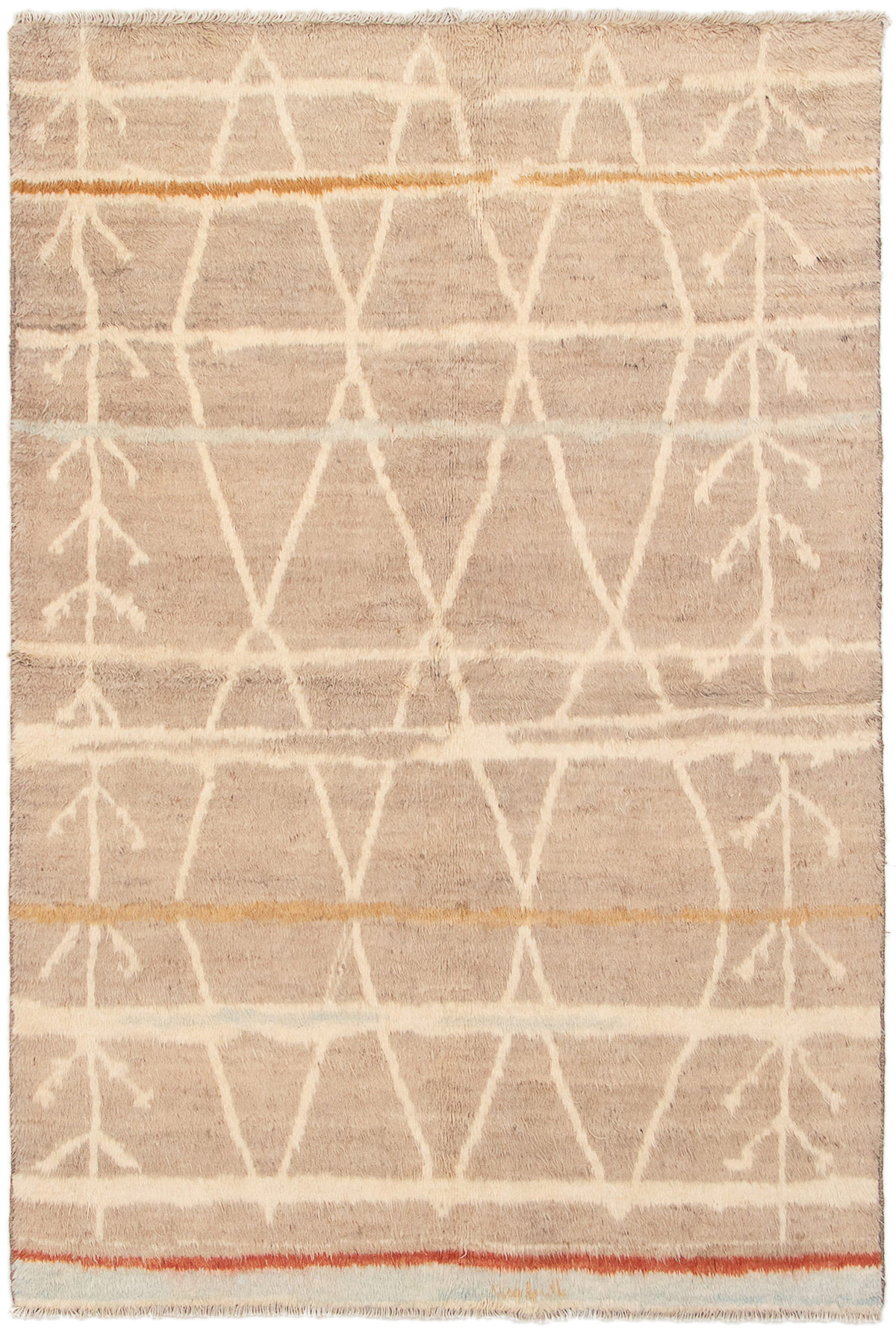 Hand-knotted Tangier Brown Wool Rug 6'2" x 8'10" Size: 6'2" x 8'10"  