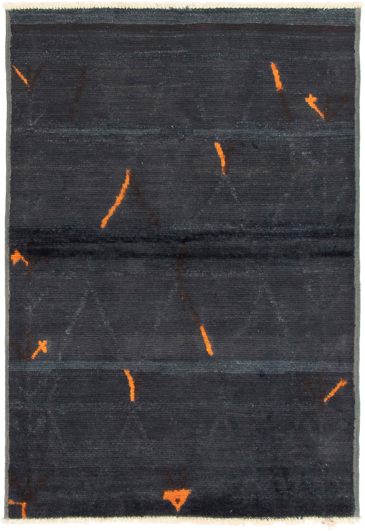 Hand-knotted Vibrance Dark Navy Wool Rug 4'0" x 5'10"  Size: 4'0" x 5'10"  