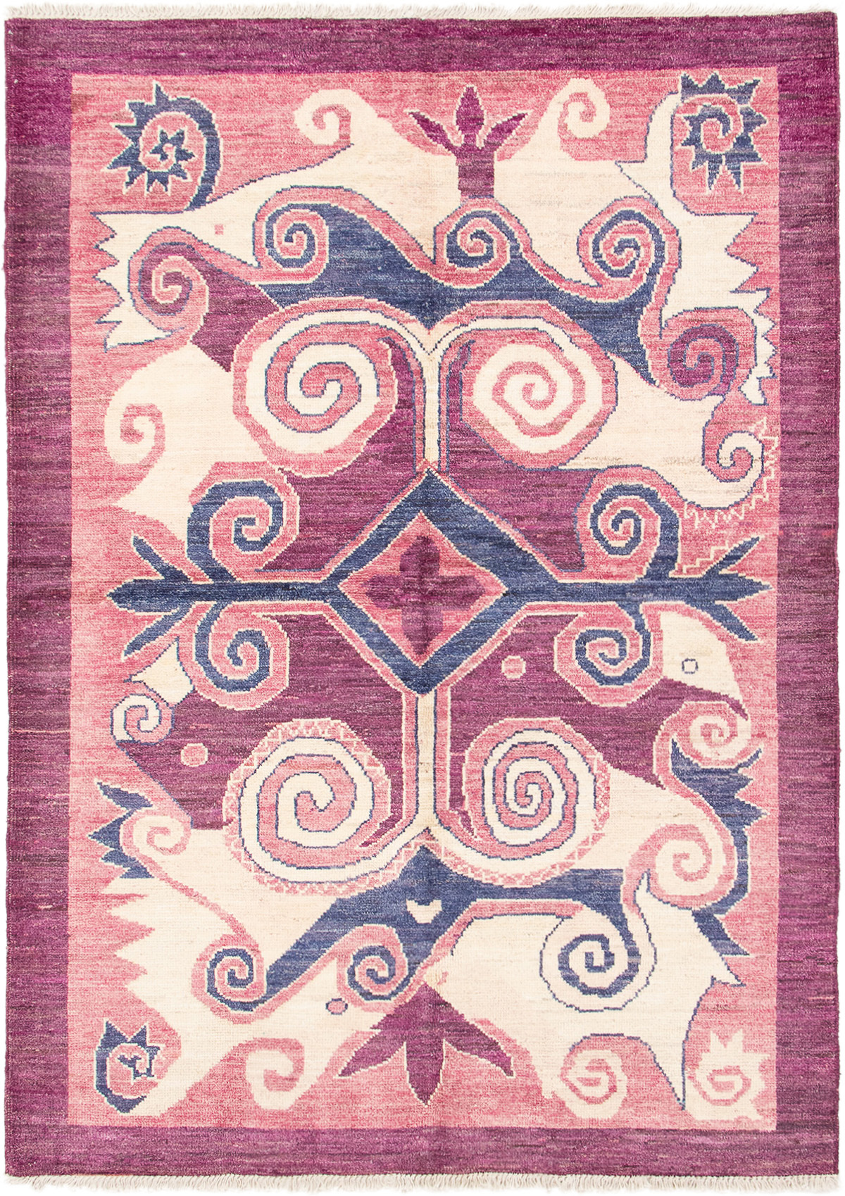 Hand-knotted Shalimar Purple Wool Rug 6'6" x 9'0" Size: 6'6" x 9'0"  
