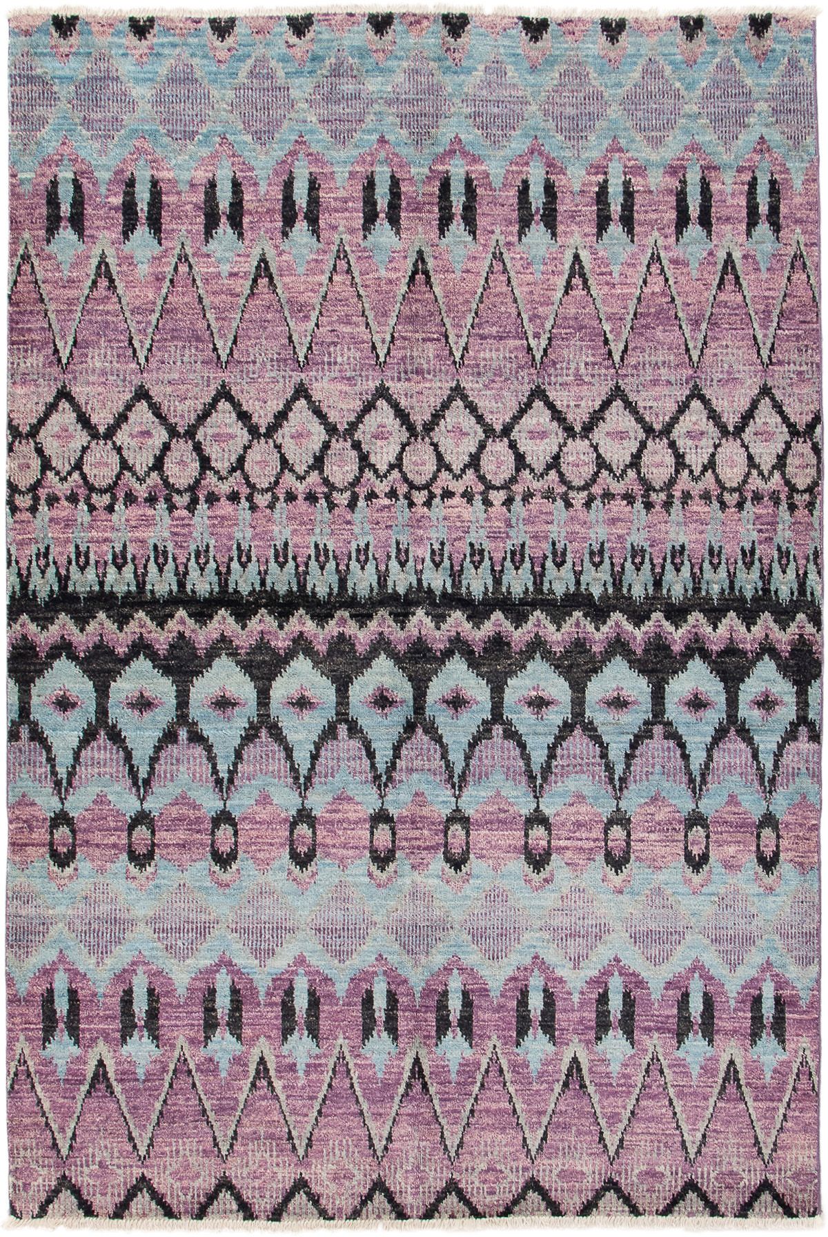 Hand-knotted Shalimar Purple Wool Rug 6'0" x 8'10" Size: 6'0" x 8'10"  