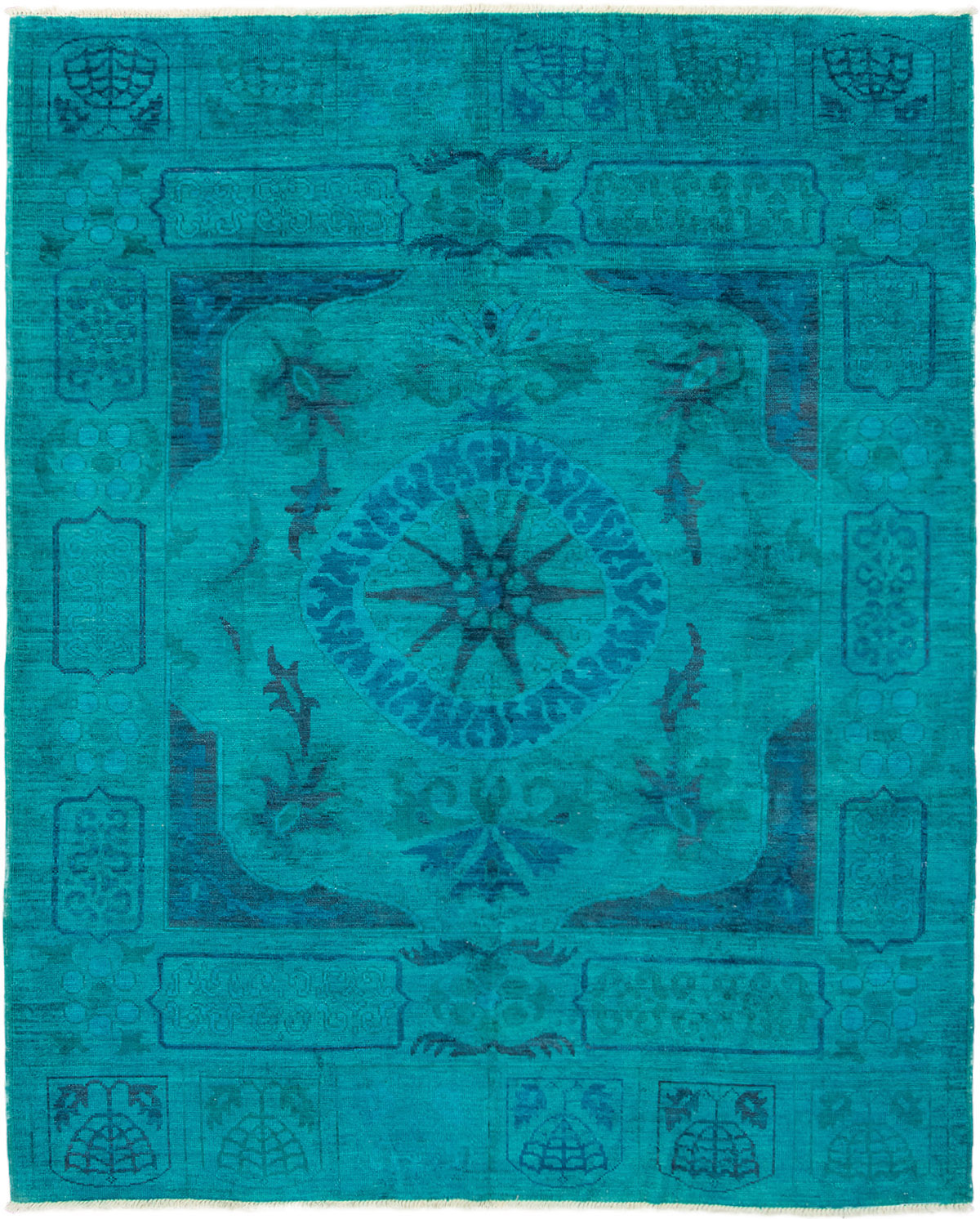 Hand-knotted Vibrance Turquoise Wool Rug 9'3" x 11'3" Size: 9'3" x 11'3"  